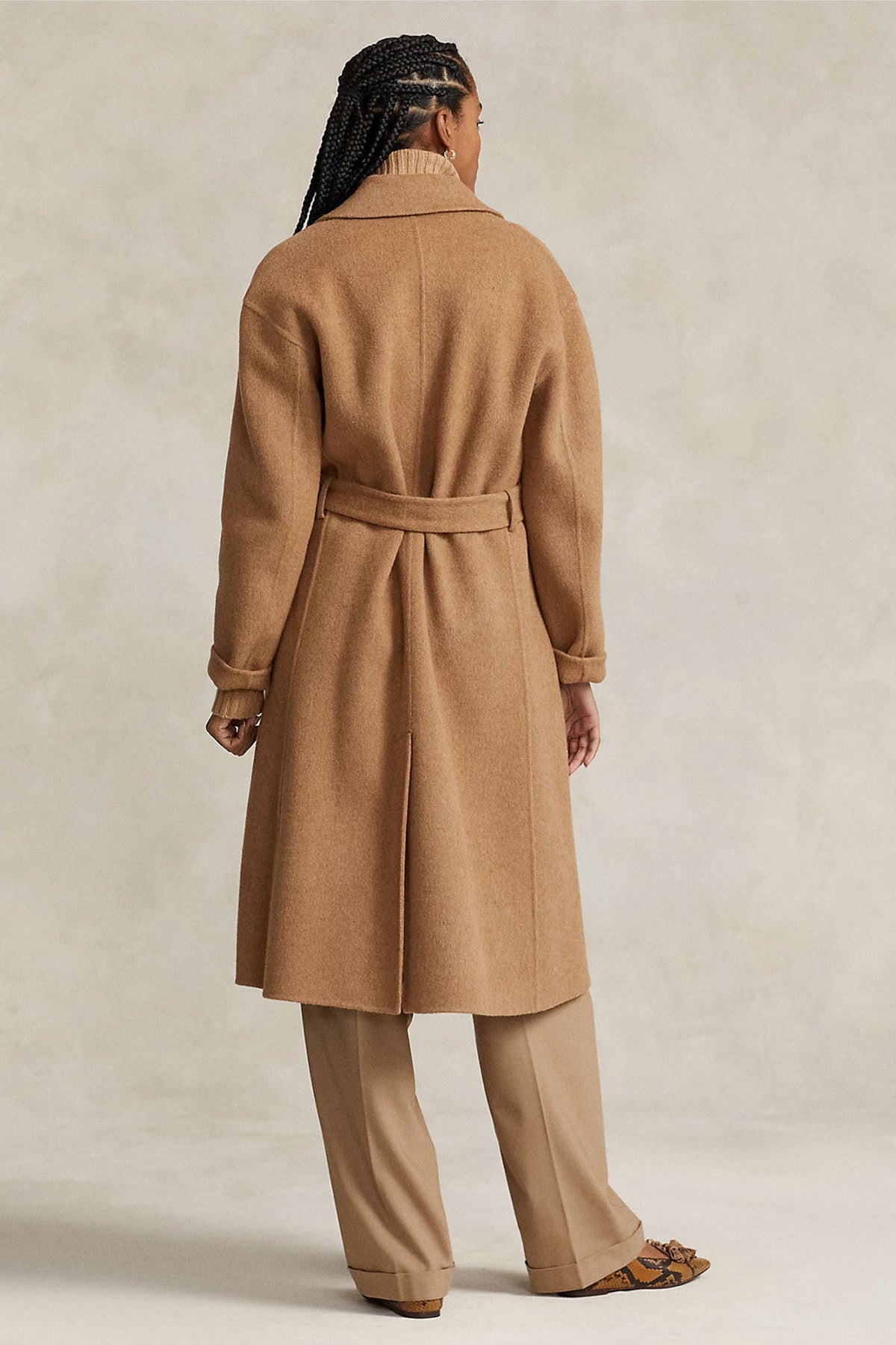 Polo Ralph Lauren Geniş Yaka Belden Kuşaklı Kaşmirli Yün Kaban-Libas Trendy Fashion Store