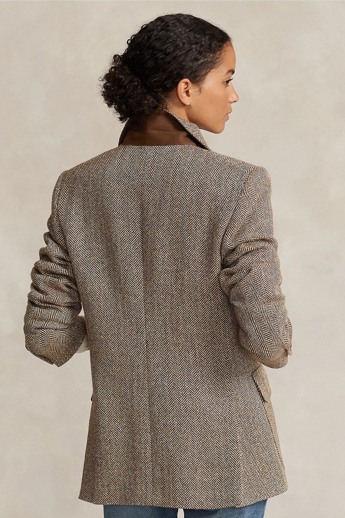 Polo Ralph Lauren Balıksırtı Desenli İpekli Keten Blazer Ceket-Libas Trendy Fashion Store