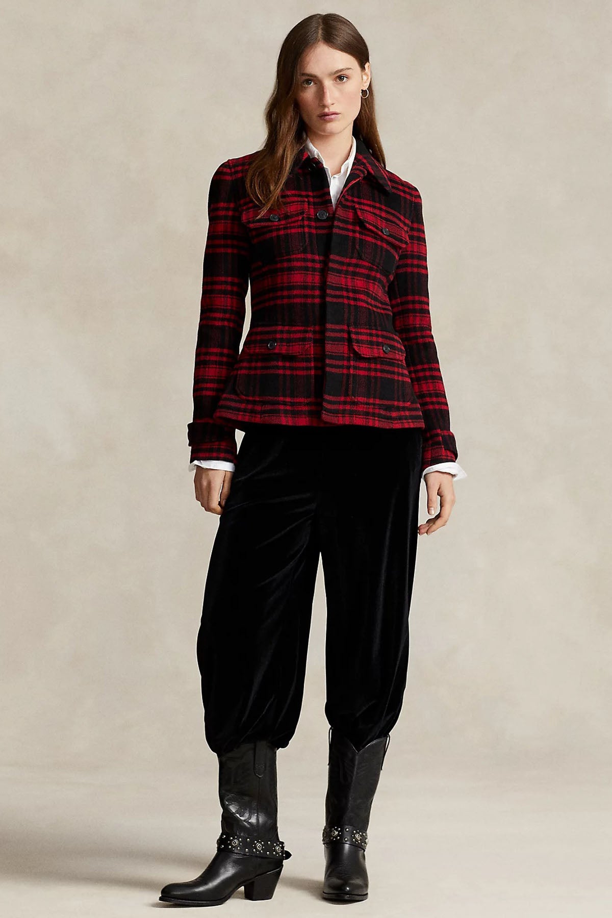 Polo Ralph Lauren Ekoseli Yün Ceket-Libas Trendy Fashion Store