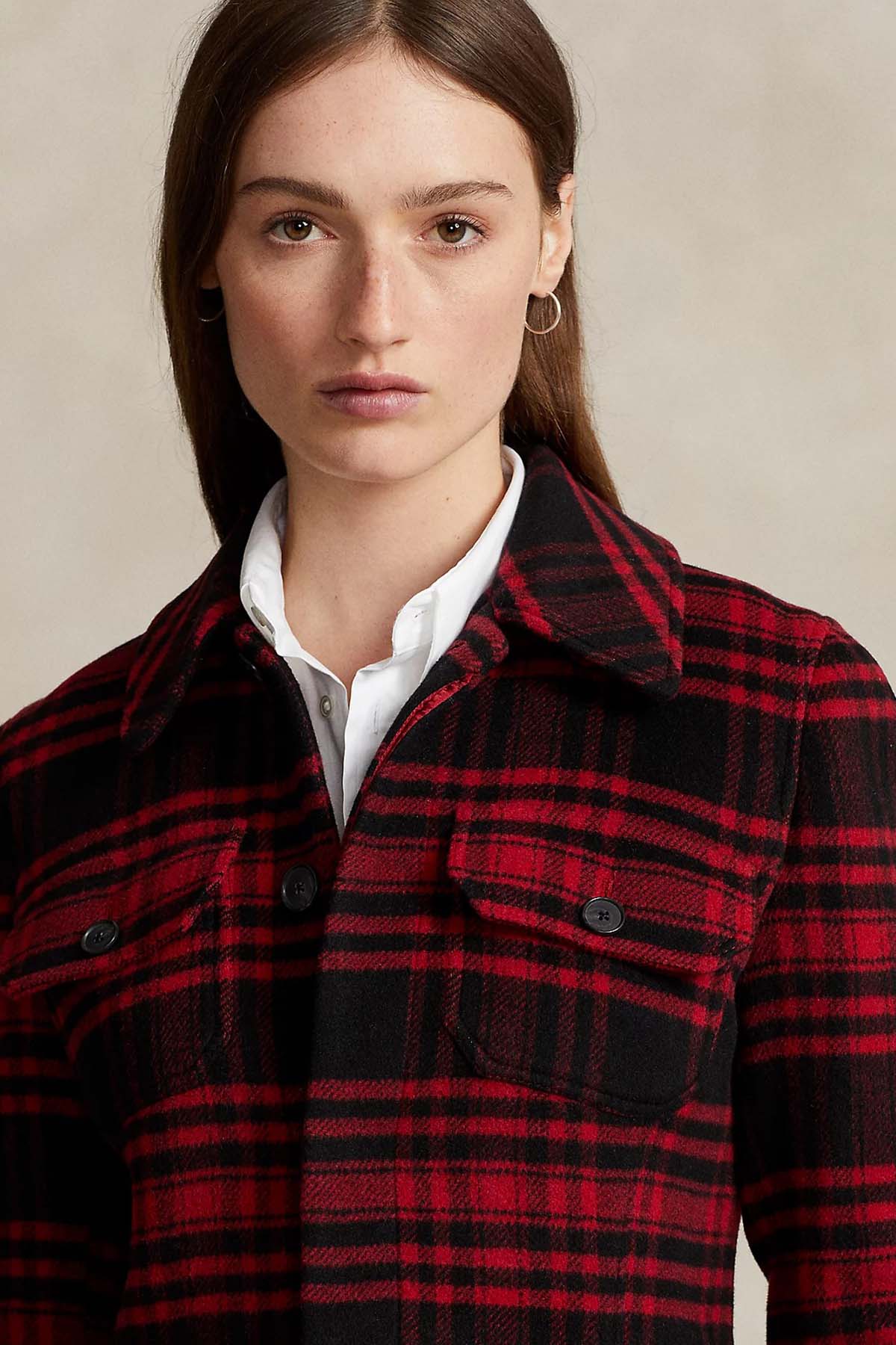 Polo Ralph Lauren Ekoseli Yün Ceket-Libas Trendy Fashion Store