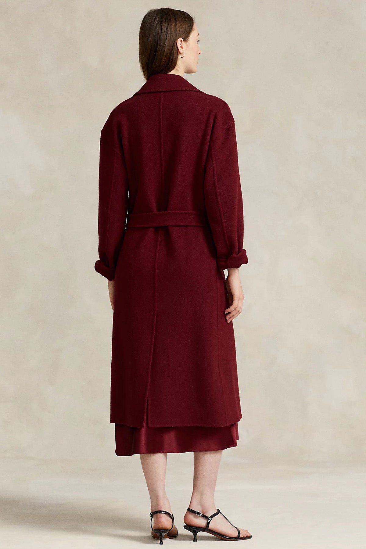 Polo Ralph Lauren Geniş Yaka Belden Kuşaklı Kaşmirli Yün Kaban-Libas Trendy Fashion Store