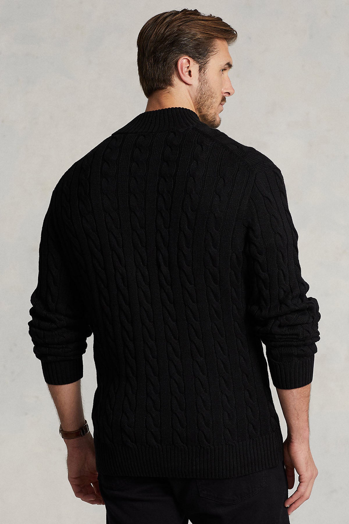 Polo Ralph Lauren Yarım Fermuarlı Dik Yaka Saç Örgü Triko-Libas Trendy Fashion Store