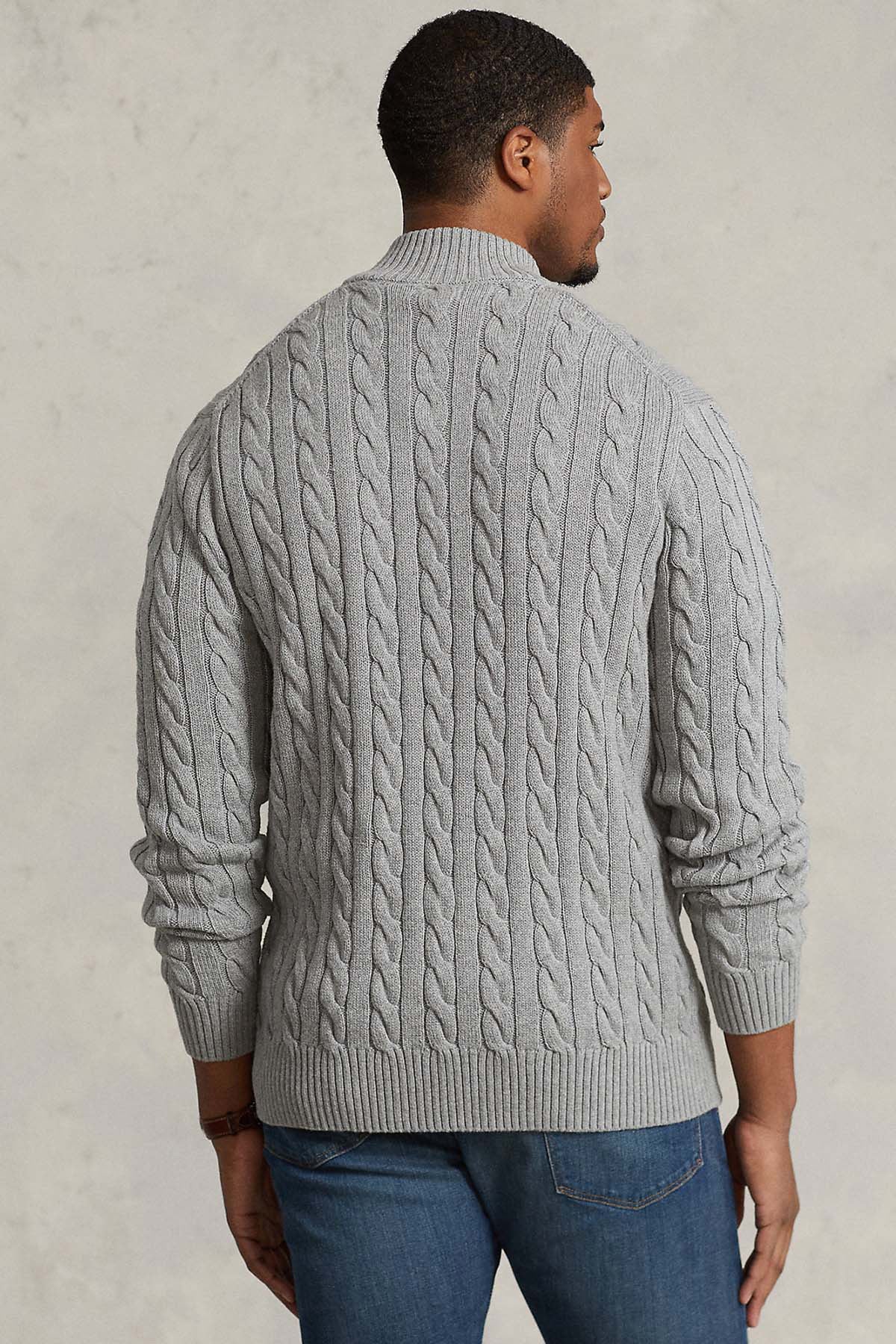 Polo Ralph Lauren Yarım Fermuarlı Dik Yaka Saç Örgü Triko-Libas Trendy Fashion Store