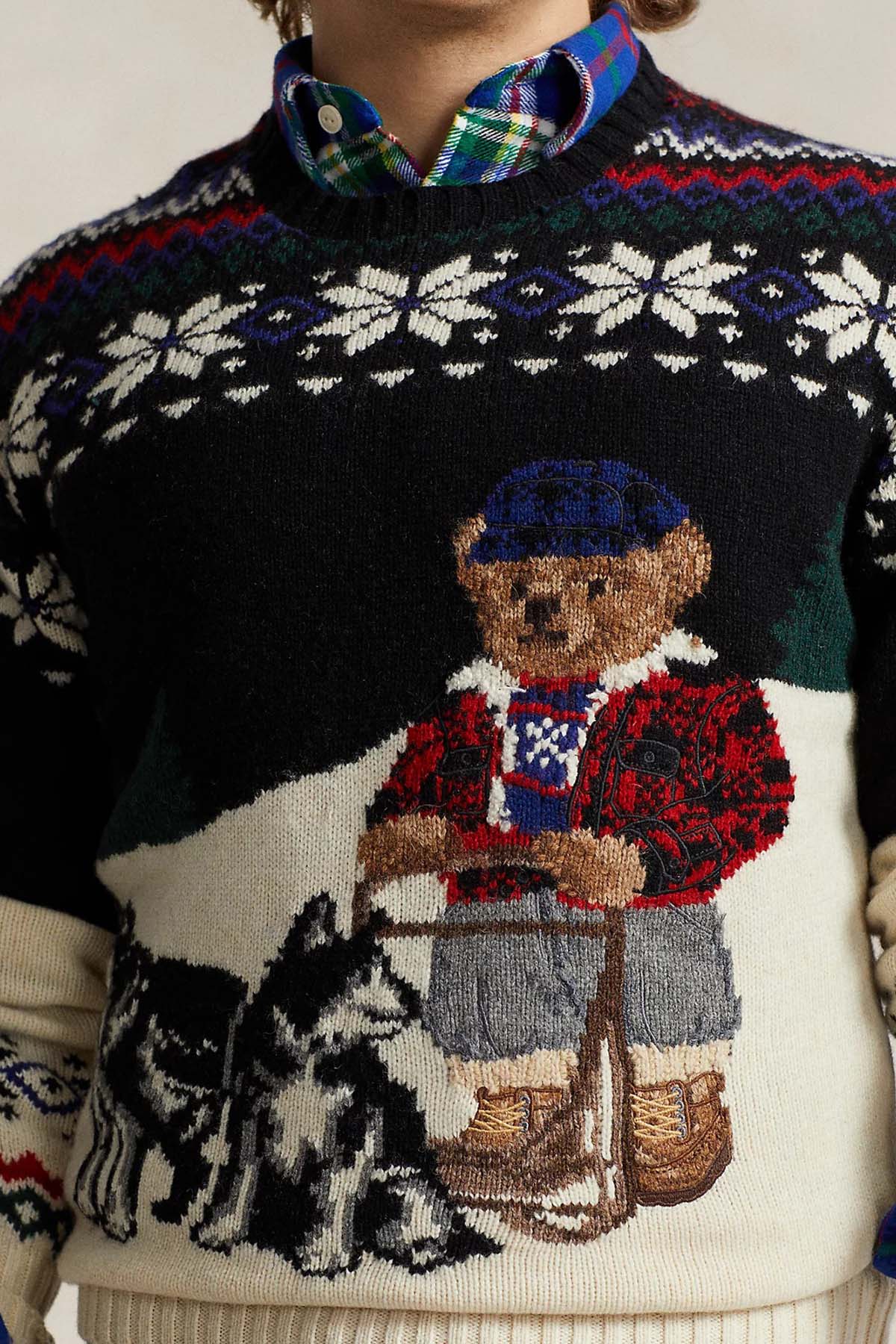 Polo Ralph Lauren Polo Bear Husky Kayak Temalı Yün Örgü Triko-Libas Trendy Fashion Store