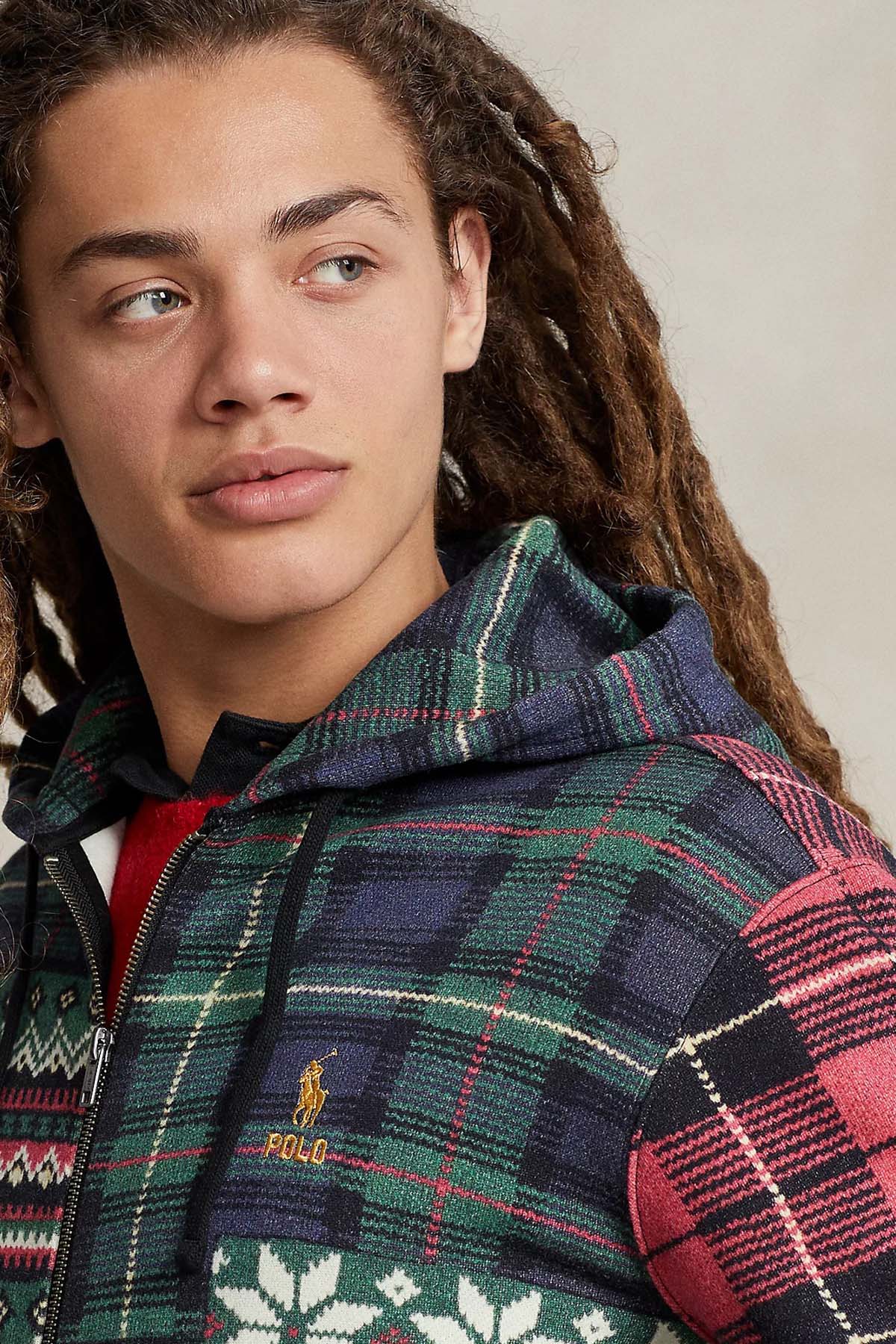 Polo Ralph Lauren Patchwork Desenli Kapüşonlu Sweatshirt Ceket-Libas Trendy Fashion Store