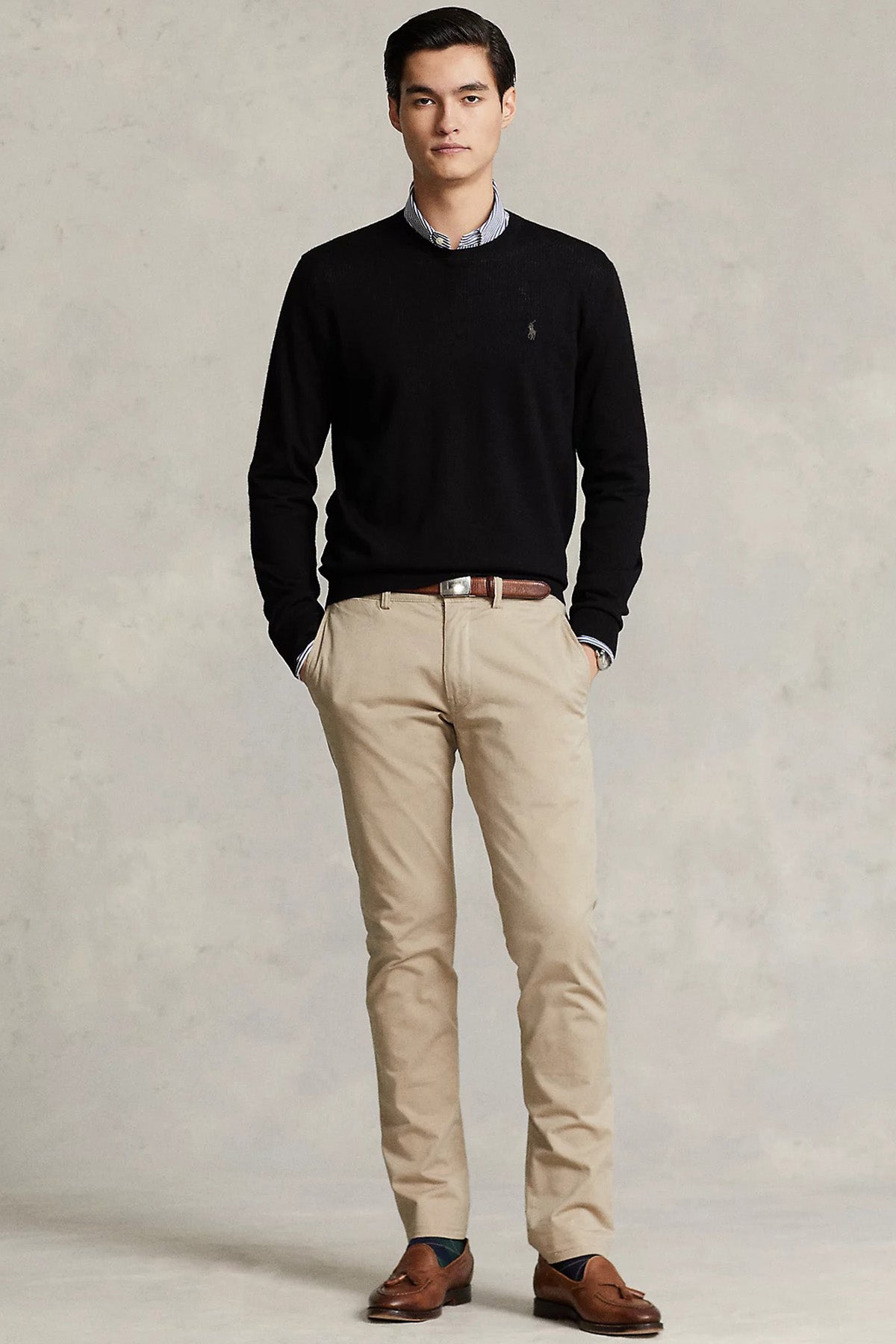 Polo Ralph Lauren Yuvarlak Yaka Slim Fit İnce Örgü Yün Triko-Libas Trendy Fashion Store