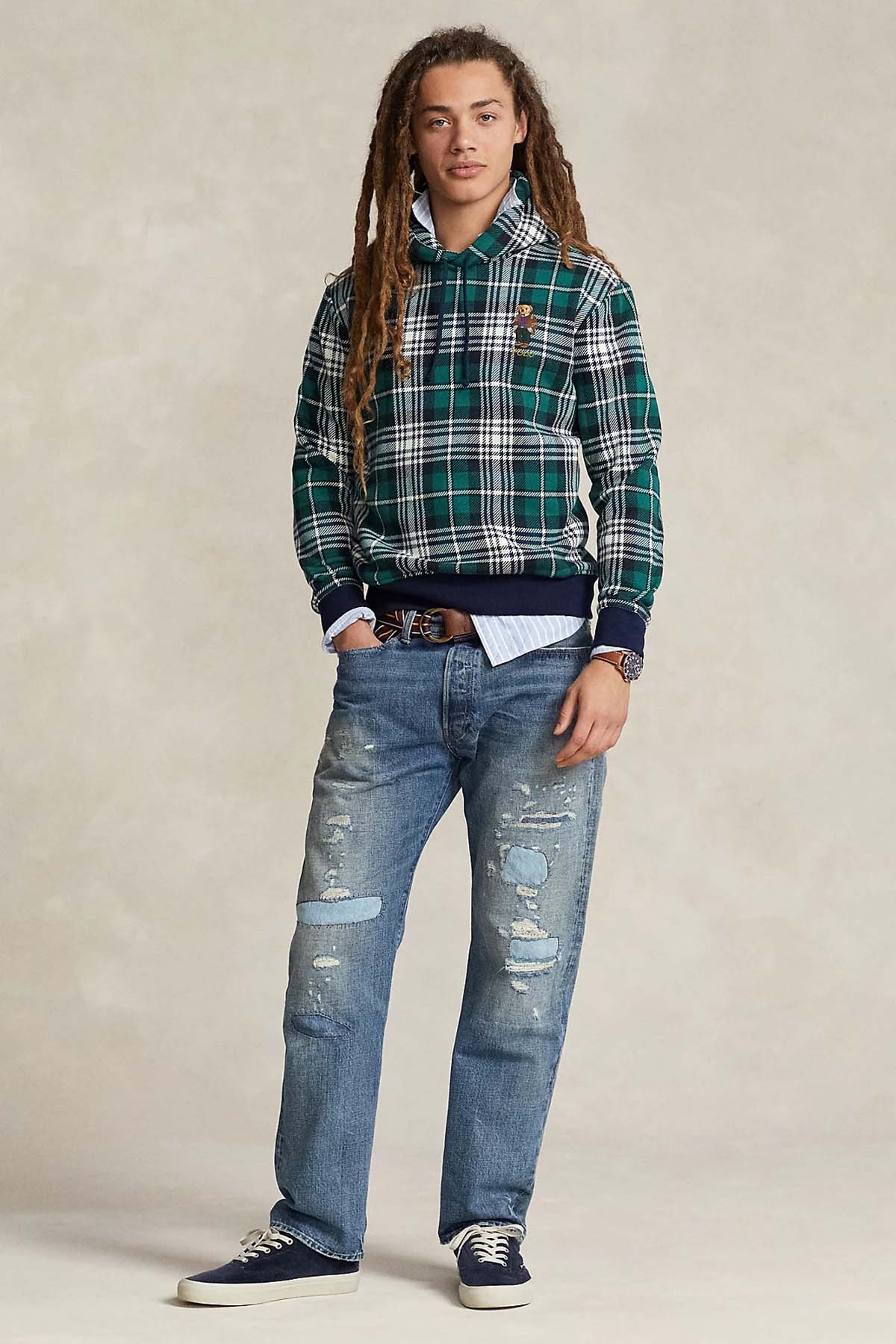 Polo Ralph Lauren Polo Bear Ekoseli Kapüşonlu Sweatshirt-Libas Trendy Fashion Store