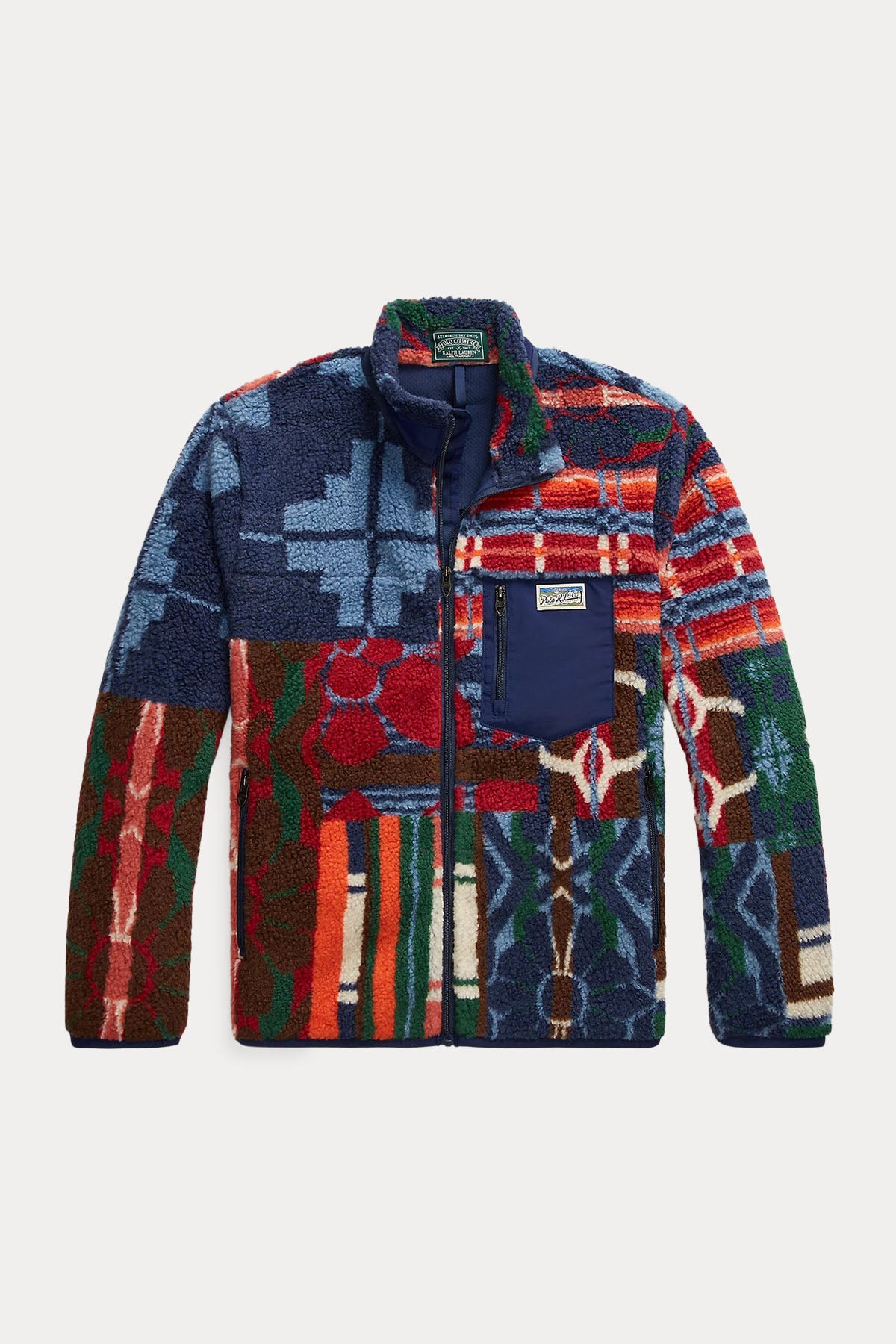 Polo Ralph Lauren Patchwork Etnik Desenli Polar Ceket-Libas Trendy Fashion Store