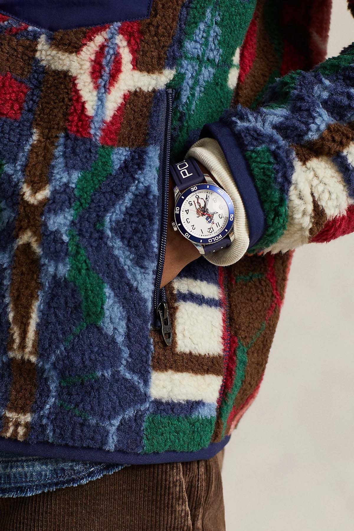 Polo Ralph Lauren Patchwork Etnik Desenli Polar Ceket-Libas Trendy Fashion Store