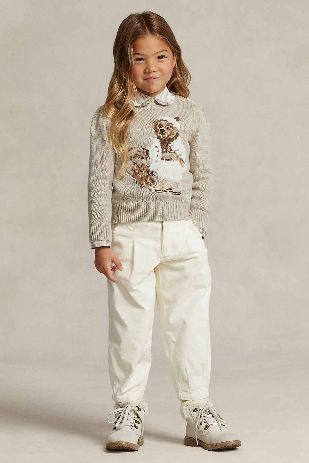 Polo Ralph Lauren Kids 4-6 Yaş Kız Çocuk Örgü Polo Bear Triko-Libas Trendy Fashion Store