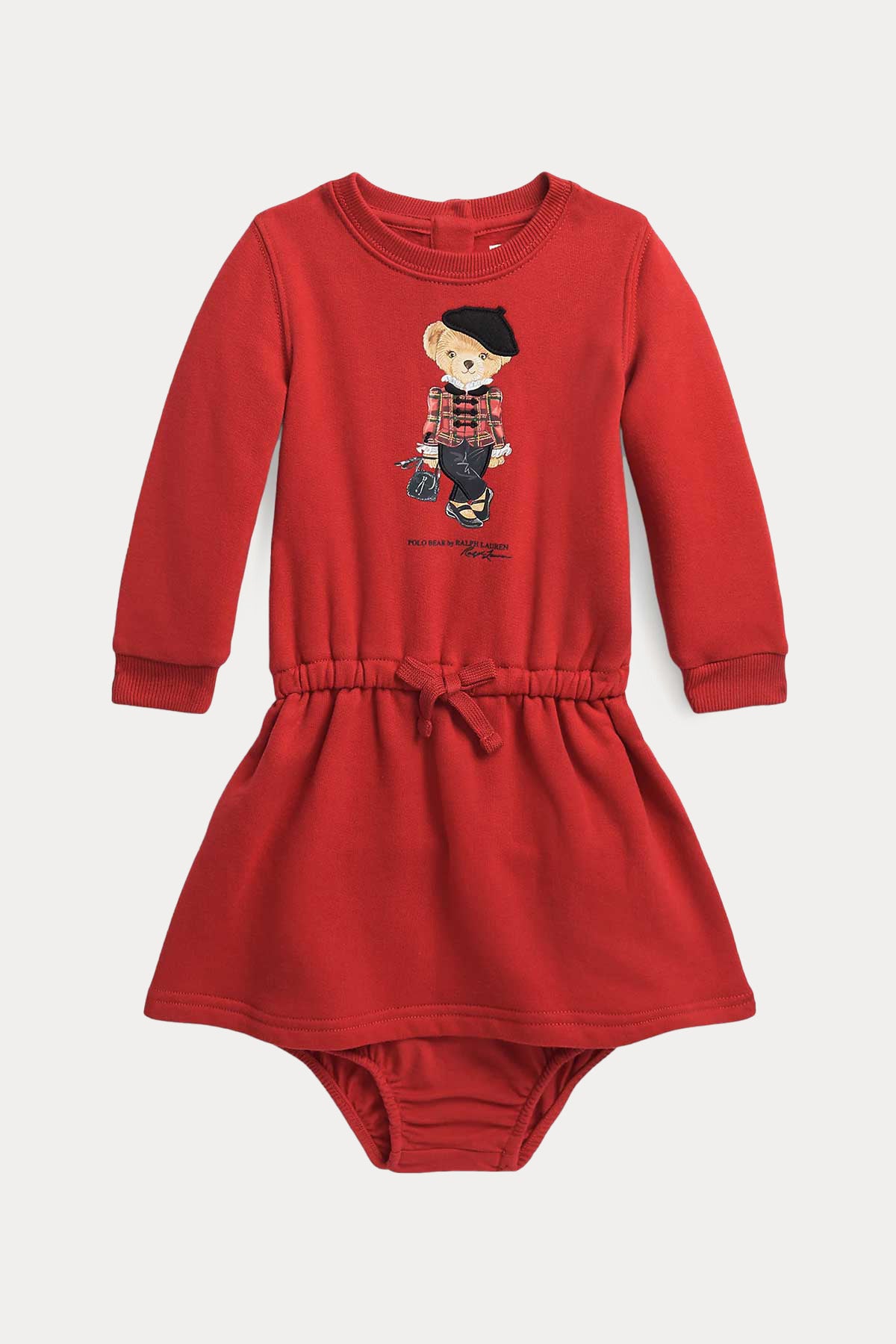 Polo Ralph Lauren Kids 12-18 Aylık Kız Bebek Polo Bear Sweatshirt Elbise-Libas Trendy Fashion Store