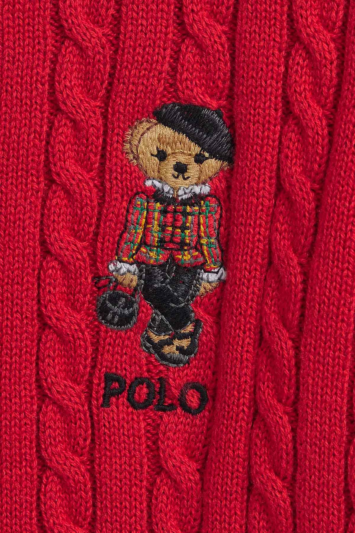 Polo Ralph Lauren 2-4 Yaş Kız Çocuk Saç Örgü Polo Bear Triko Ceket-Libas Trendy Fashion Store