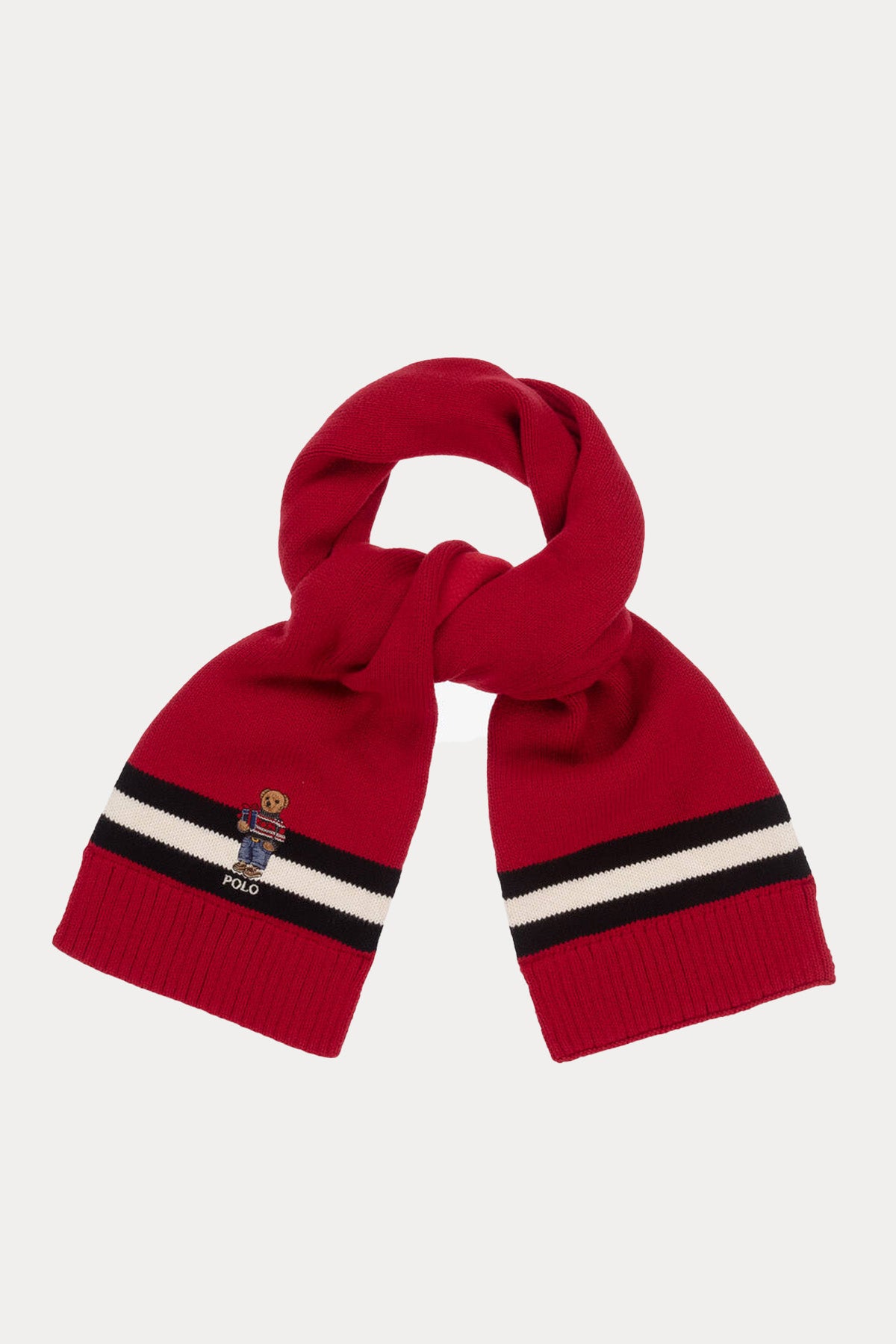 Polo Ralph Lauren Kids 4-7 Yaş Unisex Çocuk Polo Bear Örgü Atkı-Libas Trendy Fashion Store