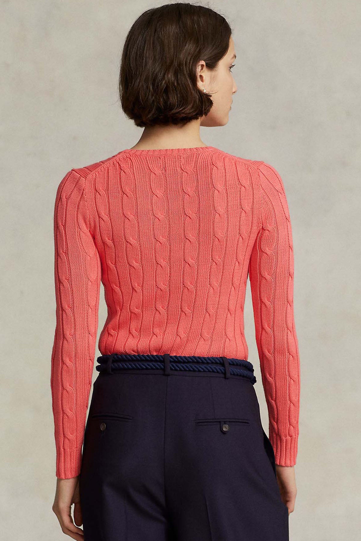 Polo Ralph Lauren Pima Cotton Slim Fit Yuvarlak Yaka Saç Örgü Triko-Libas Trendy Fashion Store