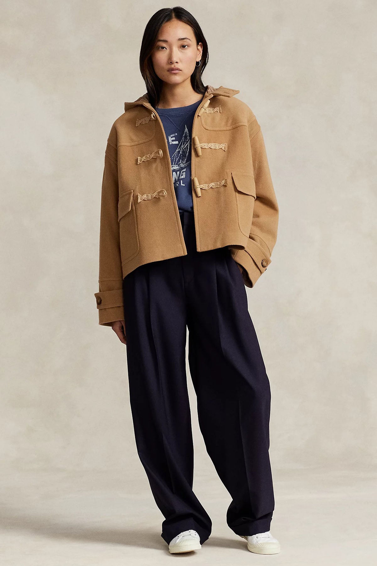 Polo Ralph Lauren Geniş Kesim Kapüşonlu Kaşmirli Yün Ceket-Libas Trendy Fashion Store