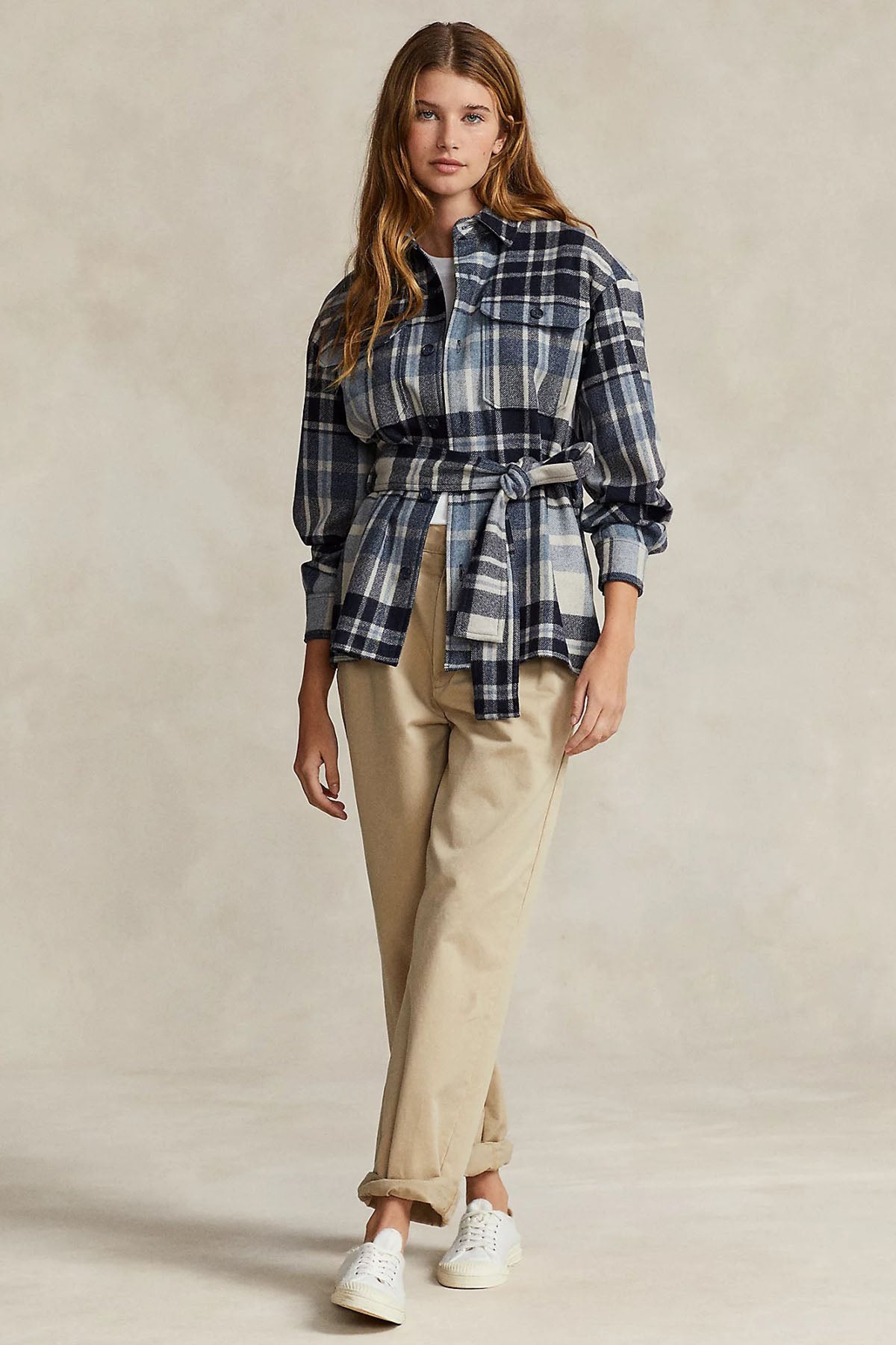 Polo Ralph Lauren Ekoseli Kuşaklı Yün Gömlek Ceket-Libas Trendy Fashion Store