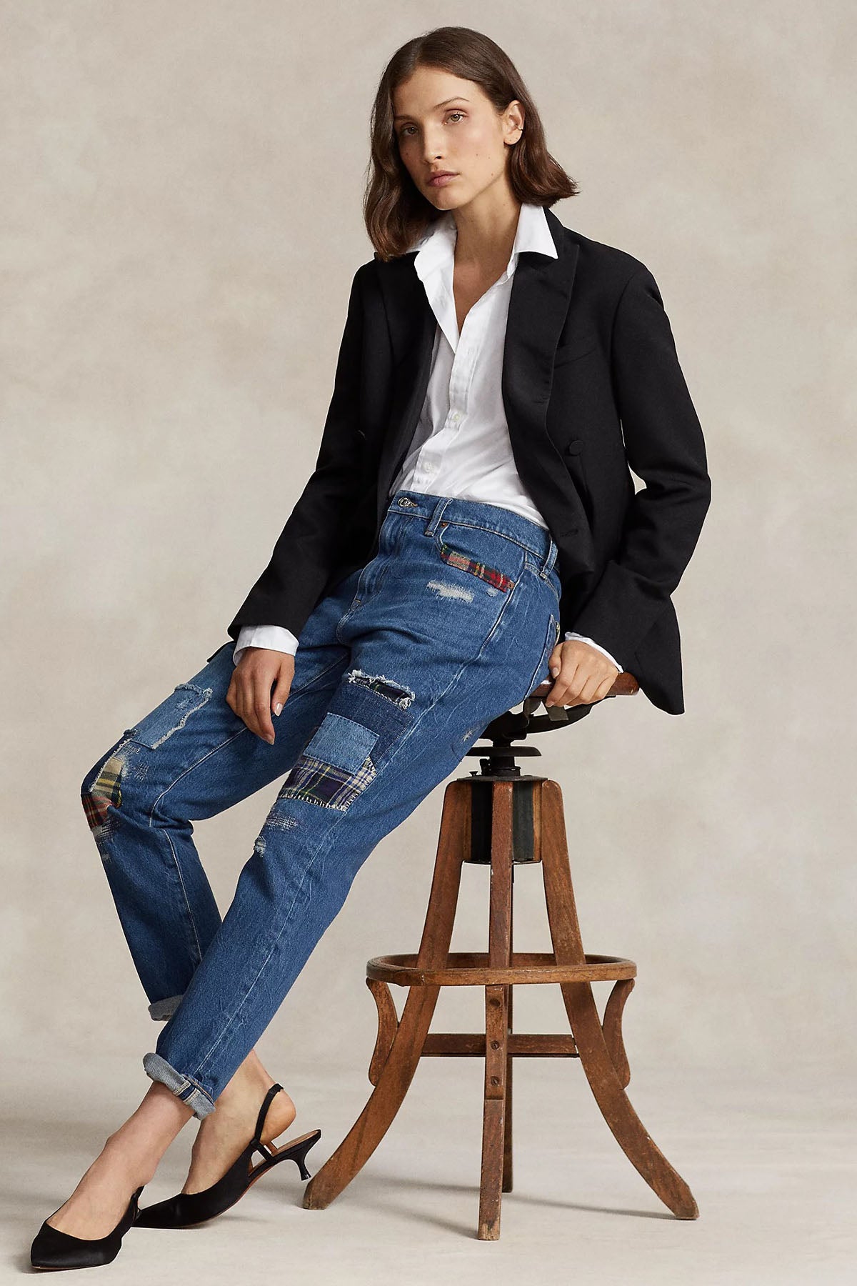 Polo Ralph Lauren Slim Boyfriend Fit Patchwork Yamalı Jeans