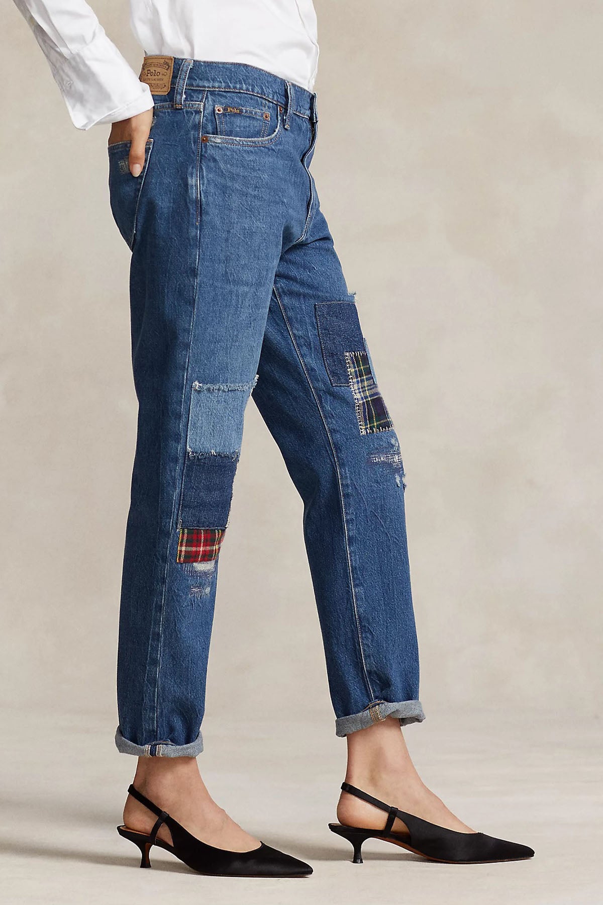 Polo Ralph Lauren Slim Boyfriend Fit Patchwork Yamalı Jeans-Libas Trendy Fashion Store