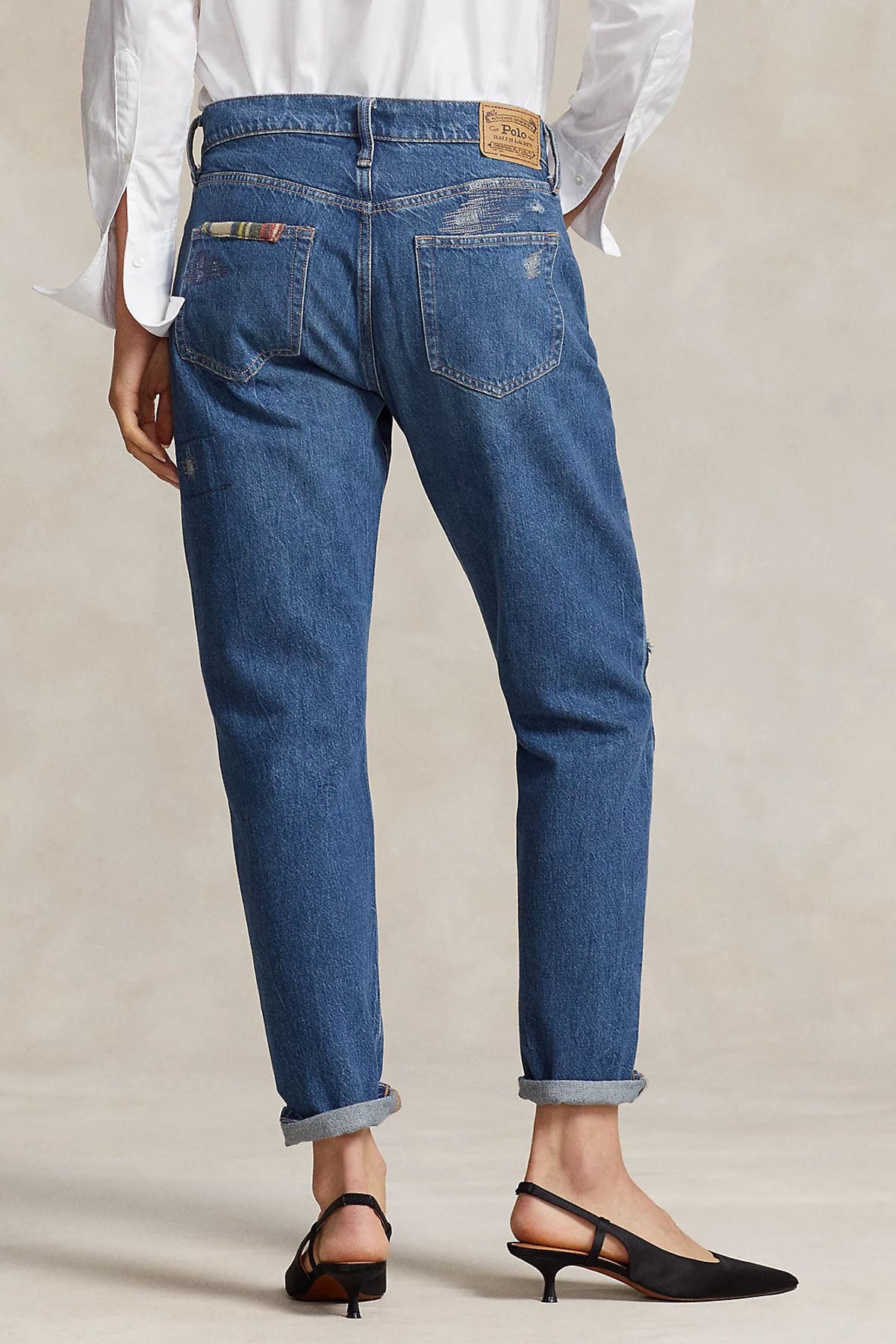 Polo Ralph Lauren Slim Boyfriend Fit Patchwork Yamalı Jeans-Libas Trendy Fashion Store