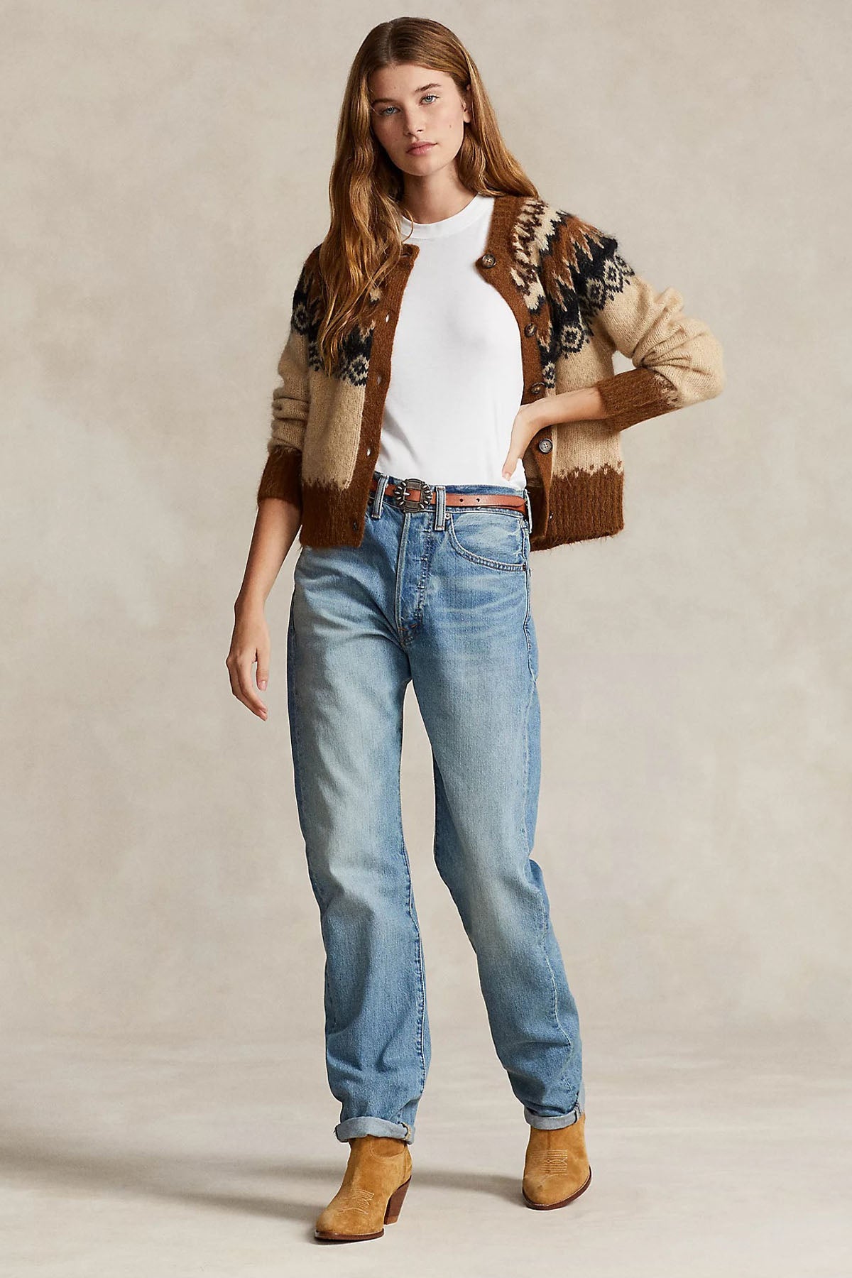 Polo Ralph Lauren Fair Isle Desenli Örgü Yün Triko Ceket-Libas Trendy Fashion Store