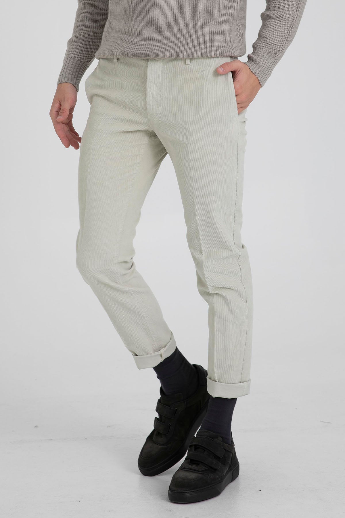 Pantaloni Torino Skinny Fit Yandan Cepli Fitilli Kadife Pantolon-Libas Trendy Fashion Store