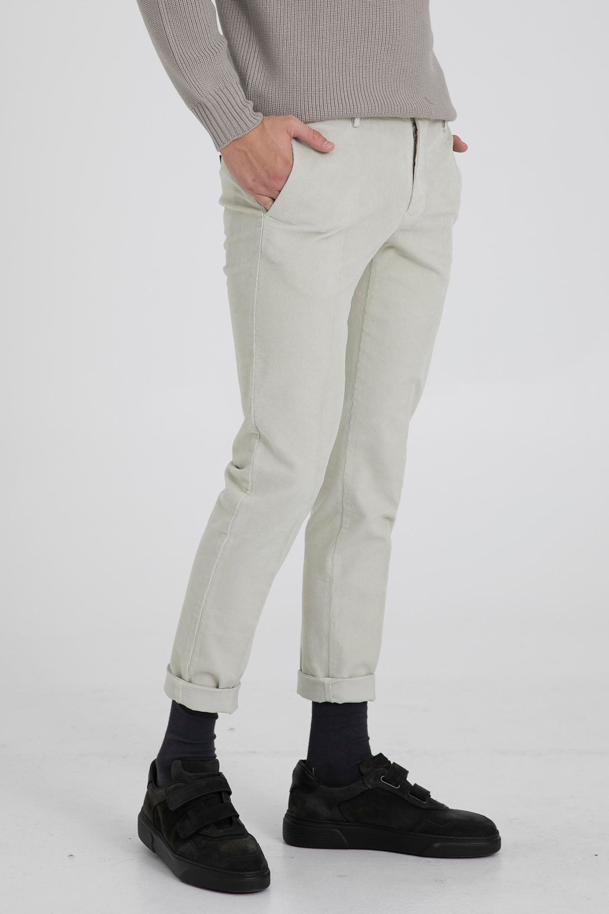 Pantaloni Torino Skinny Fit Yandan Cepli Fitilli Kadife Pantolon-Libas Trendy Fashion Store