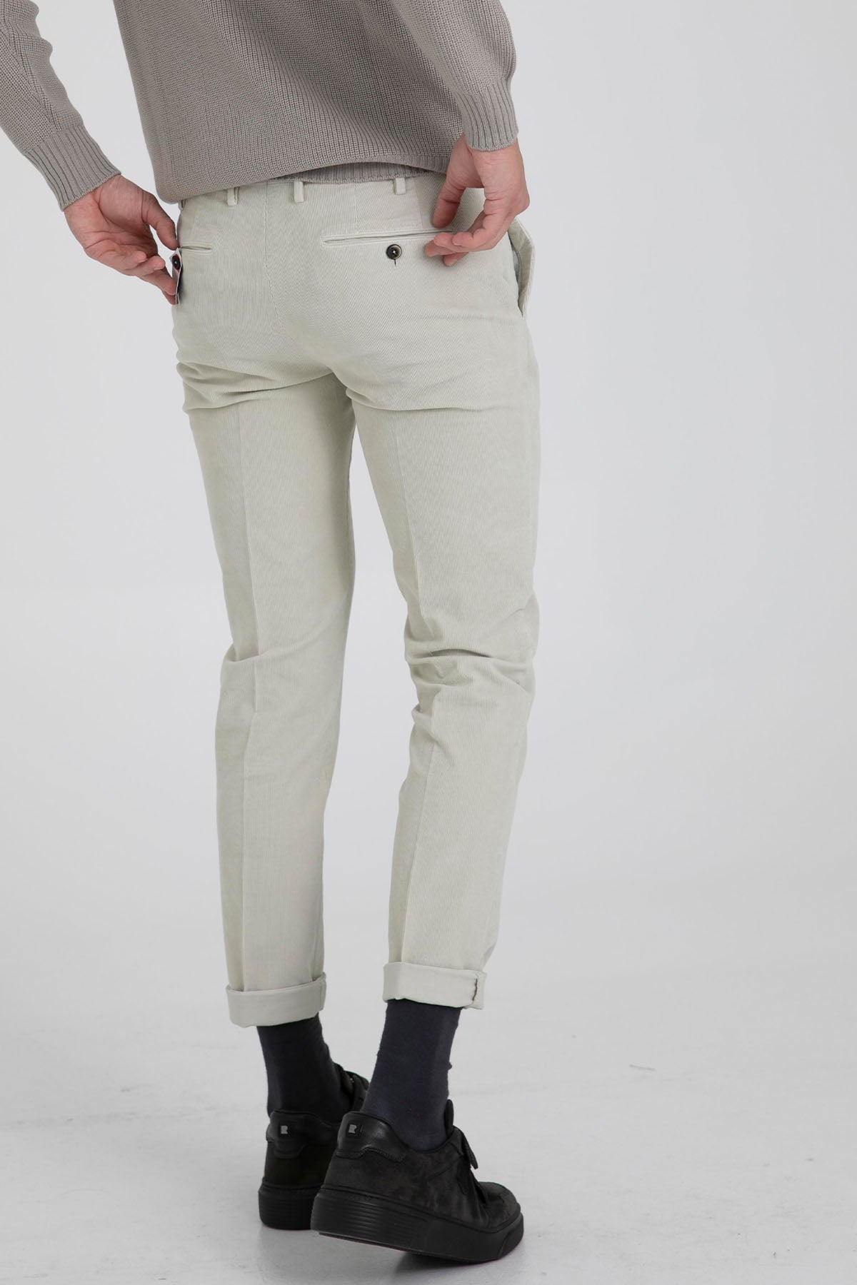 Pantaloni Torino Skinny Fit Yandan Cepli Fitilli Kadife Pantolon-Libas Trendy Fashion Store