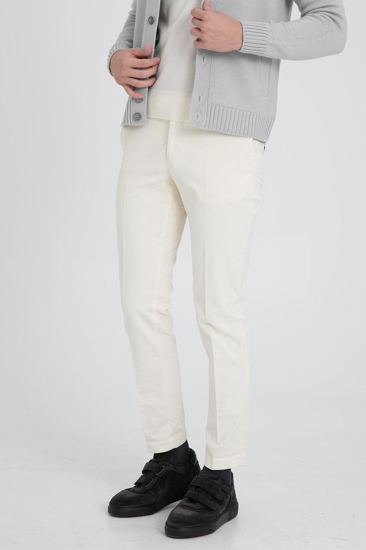 Pantaloni Torino Skinny Fit Yandan Cepli Fitilli Kadife Pantolon-Libas Trendy Fashion Store