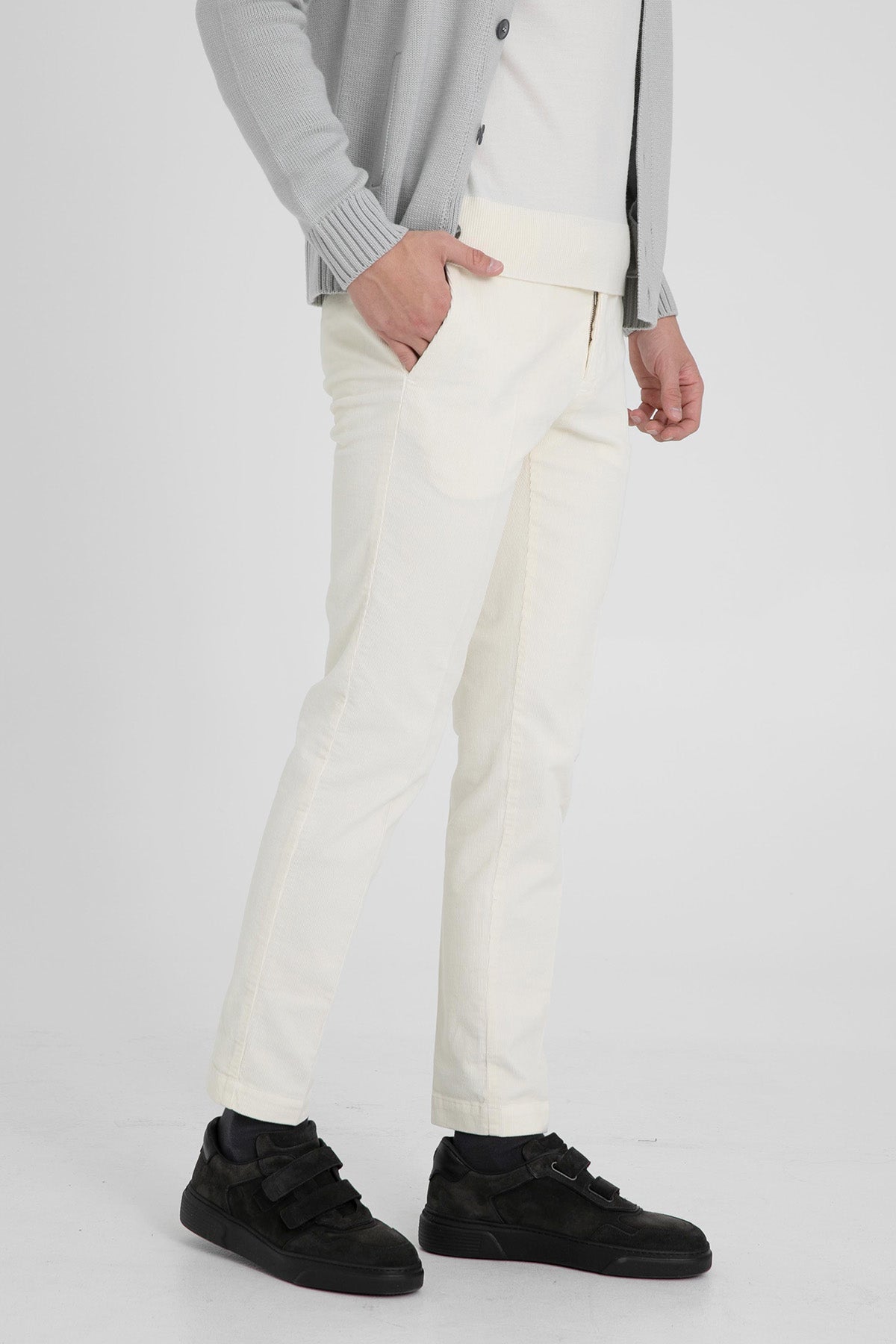 Pantaloni Torino Skinny Fit Yandan Cepli Fitilli Kadife Pantolon-Libas Trendy Fashion Store