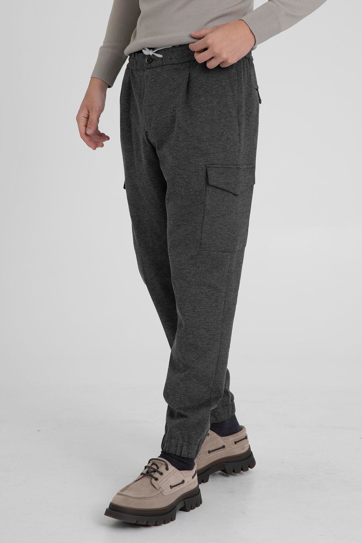 Pantaloni Torino Soft Fit Tek Pileli Beli Lastikli Streç Kargo Pantolon-Libas Trendy Fashion Store