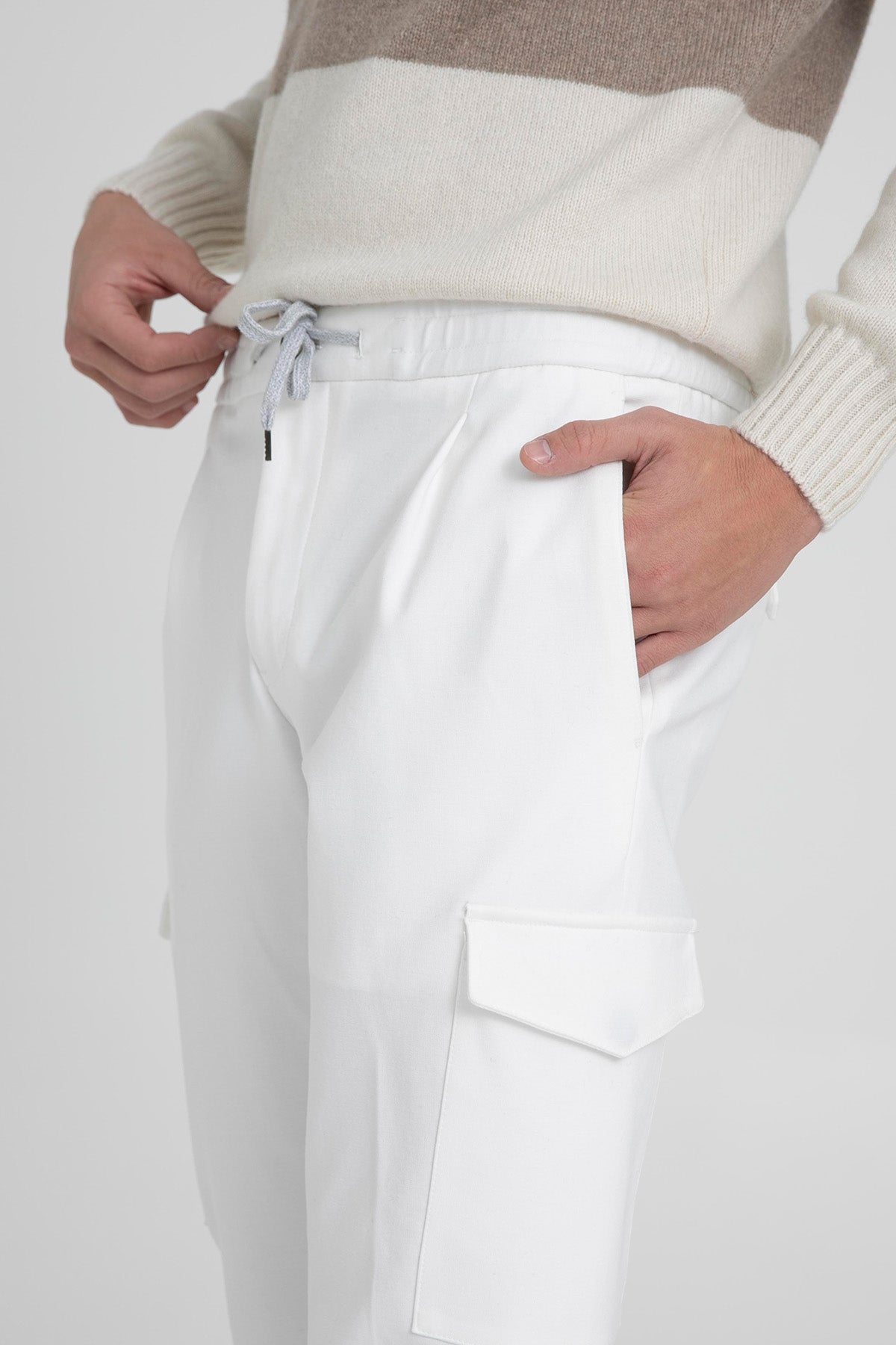 Pantaloni Torino Soft Fit Beli Lastikli Streç Tek Pileli Kargo Pantolon-Libas Trendy Fashion Store