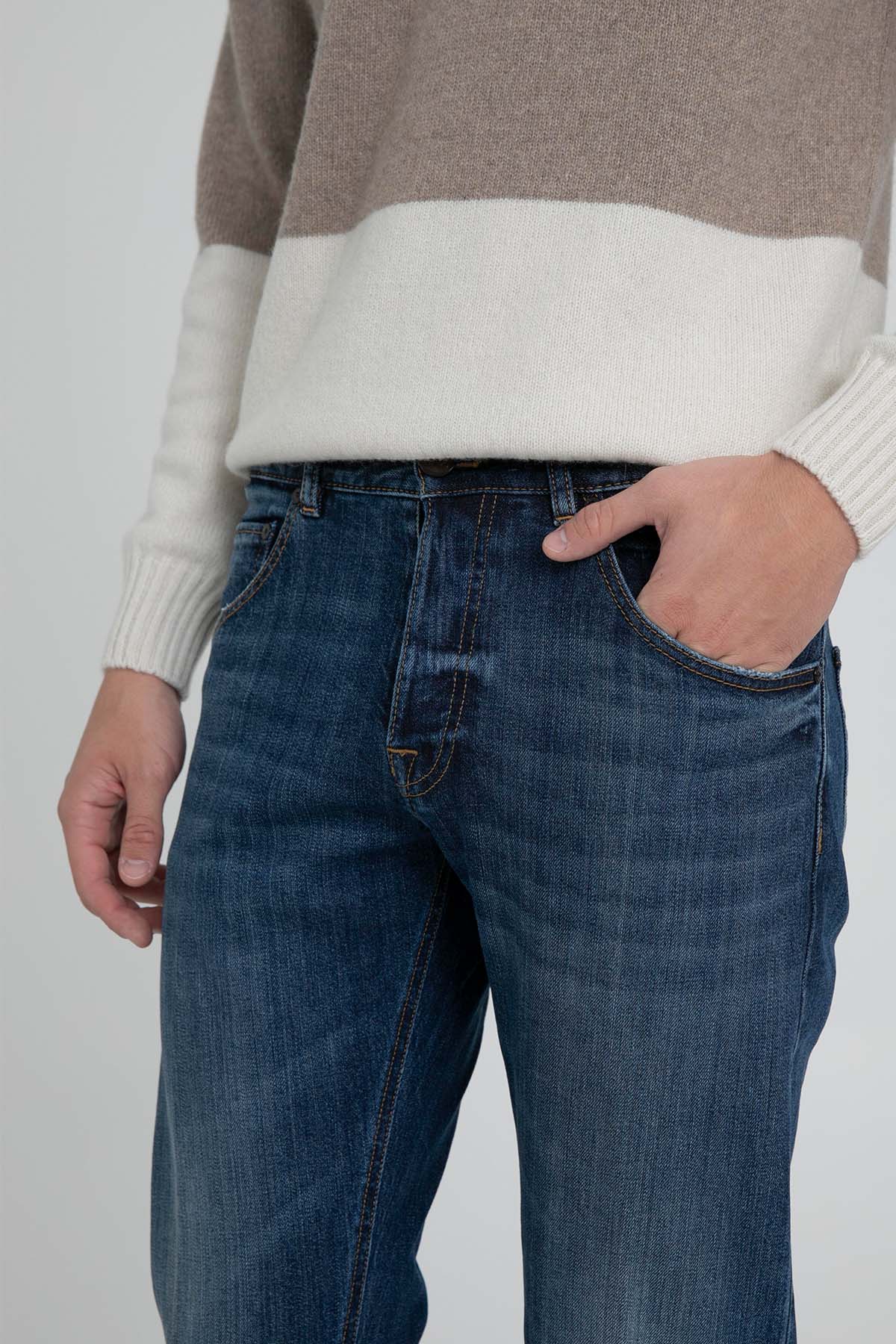 Pantaloni Torino Dub Fit Kalın Duble Paça Jeans-Libas Trendy Fashion Store