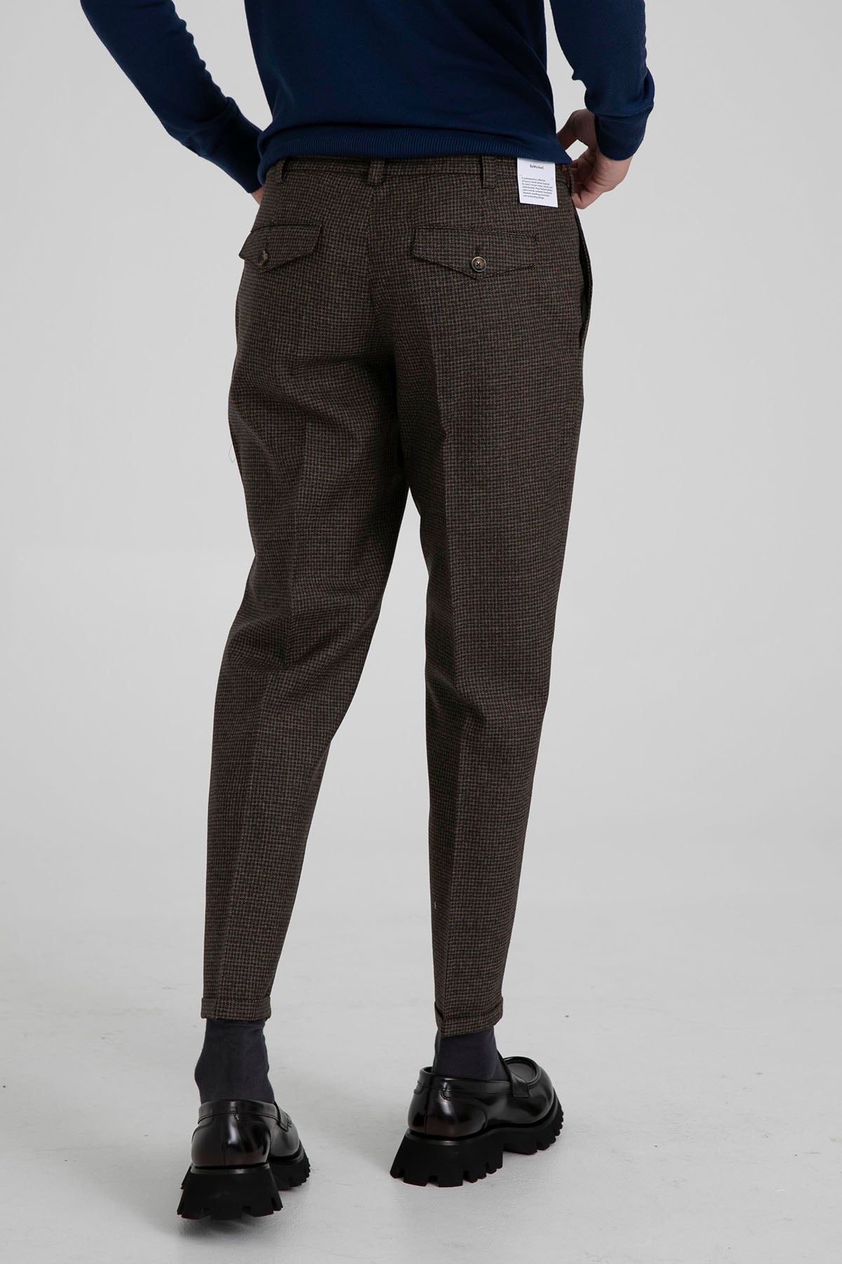 Pantaloni Torino Rebel Fit Kazayağı Desenli Duble Paça Yün Pantolon-Libas Trendy Fashion Store