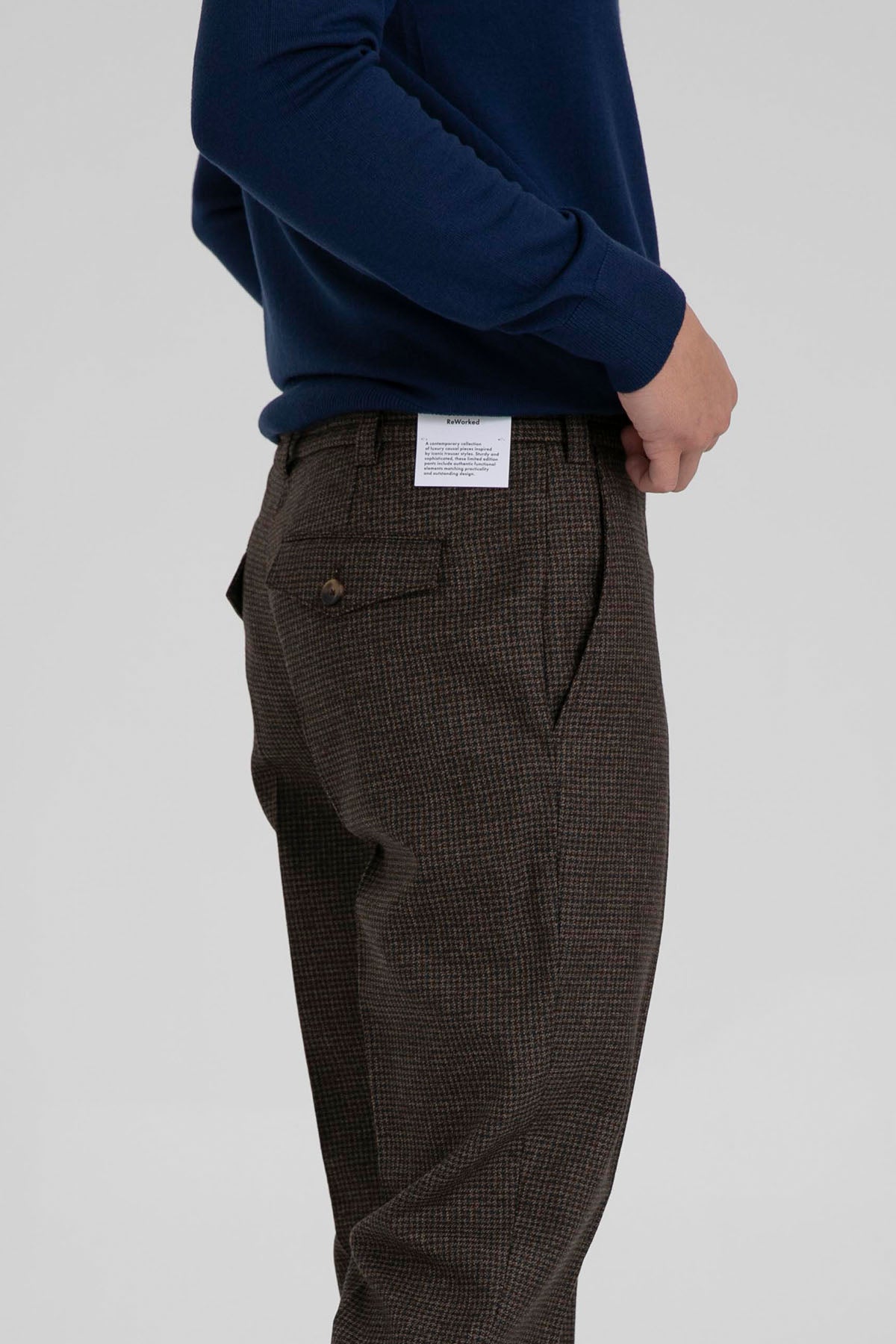 Pantaloni Torino Rebel Fit Kazayağı Desenli Duble Paça Yün Pantolon-Libas Trendy Fashion Store
