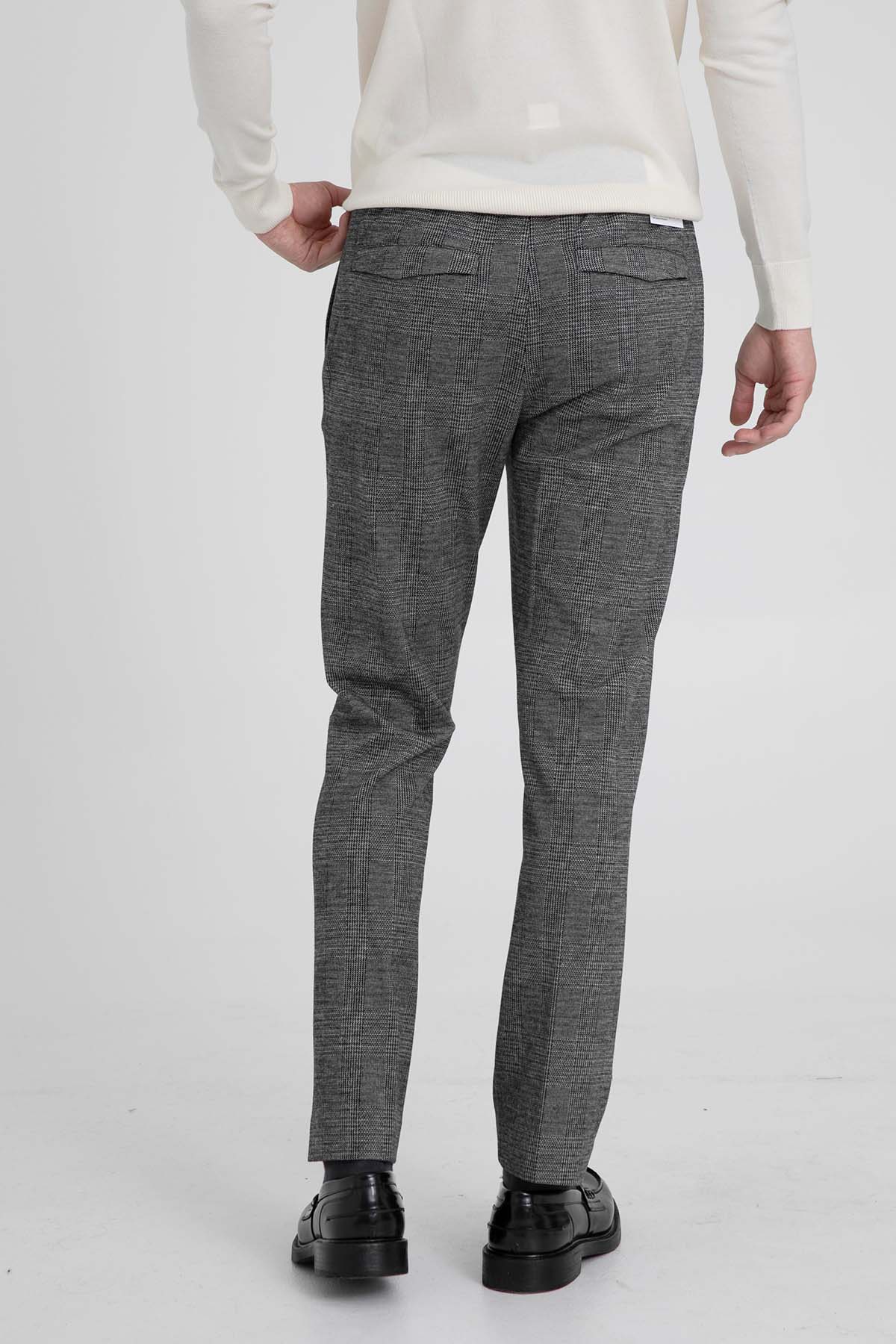 Pantaloni Torino Omega Slim Fit Beli Lastikli Ekoseli Streç Pantolon-Libas Trendy Fashion Store