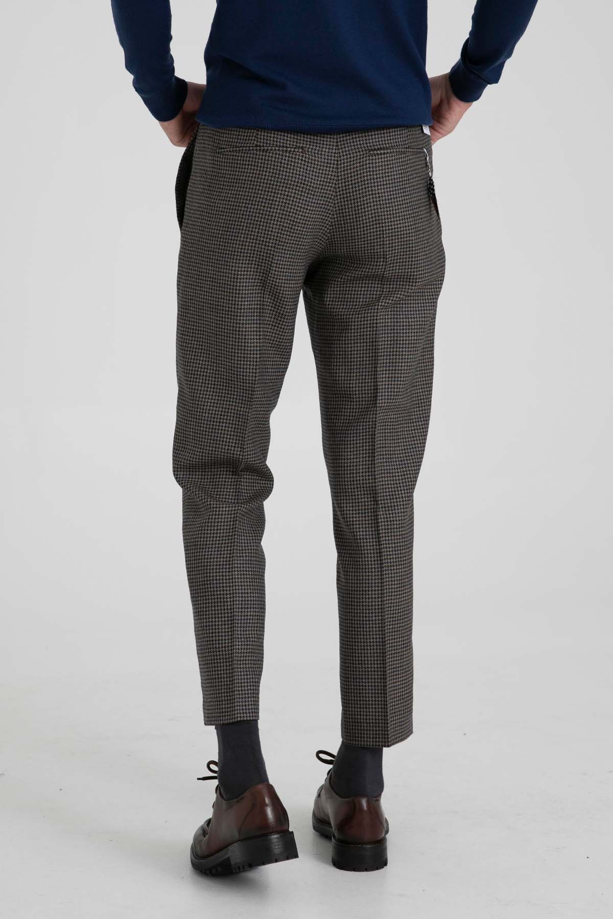 Pantaloni Torino Rebel Fit Kazayağı Desenli Yün Pantolon-Libas Trendy Fashion Store