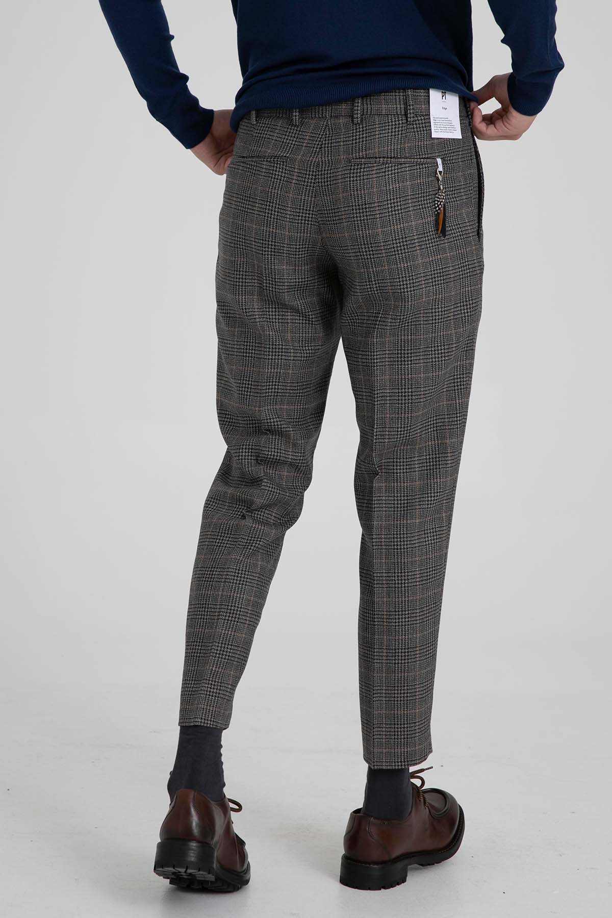 Pantaloni Torino Rebel Fit Ekoseli Yün Pantolon-Libas Trendy Fashion Store