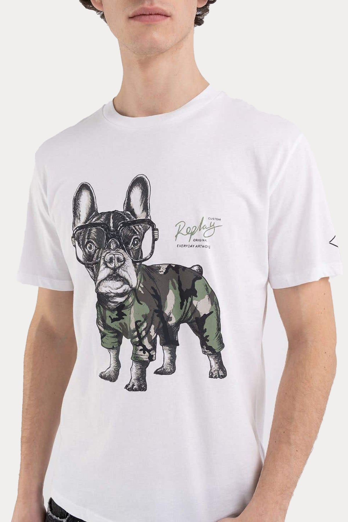 Replay Yuvarlak Yaka Baskılı T-shirt-Libas Trendy Fashion Store