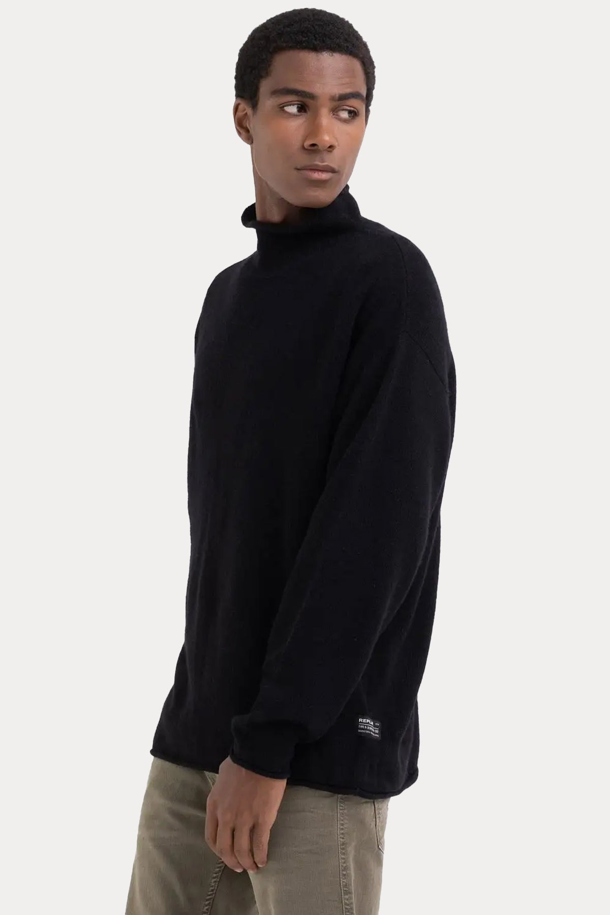 Replay Geniş Kesim Yarım Balıkçı Yaka Örgü Yün Triko-Libas Trendy Fashion Store