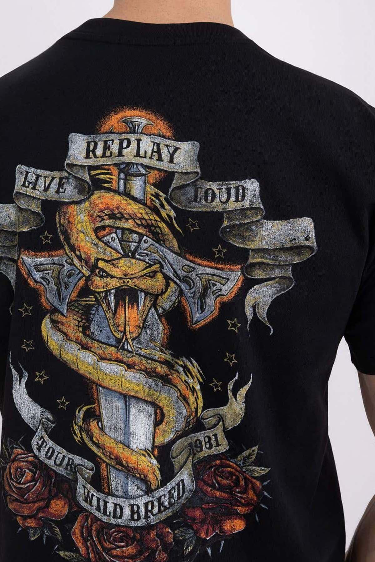 Replay Yuvarlak Yaka Baskılı T-shirt