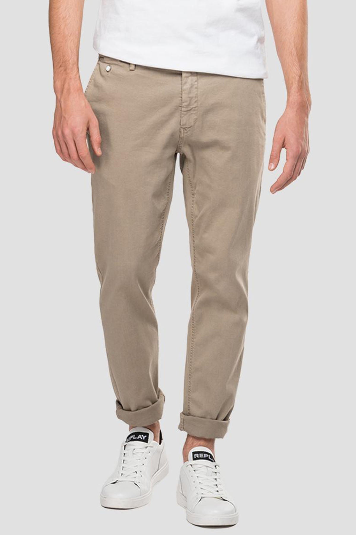 Replay Benni Regular Fit Hyperflex Extra Light Chino Pantolon-Libas Trendy Fashion Store