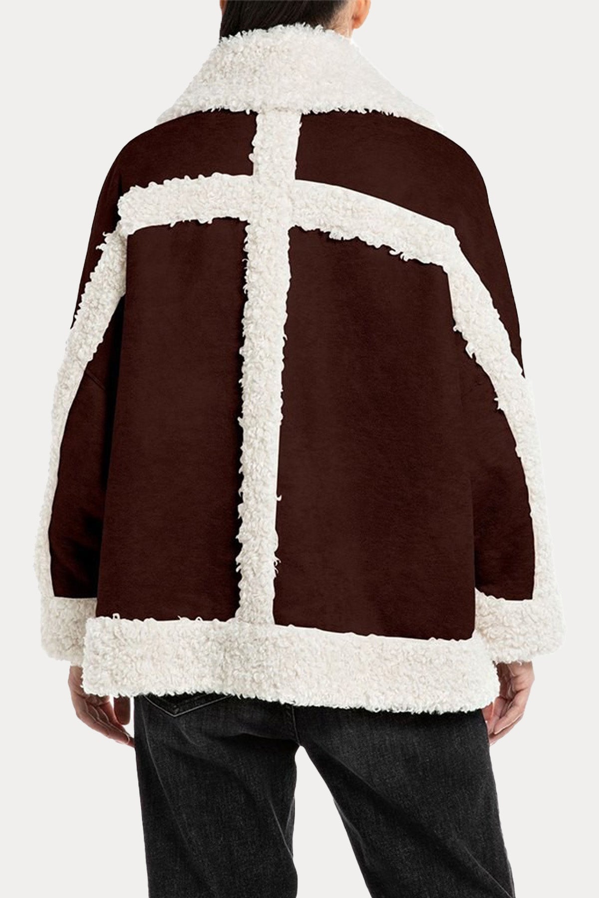 Replay Geniş Kesim Kürklü Deri Ceket-Libas Trendy Fashion Store