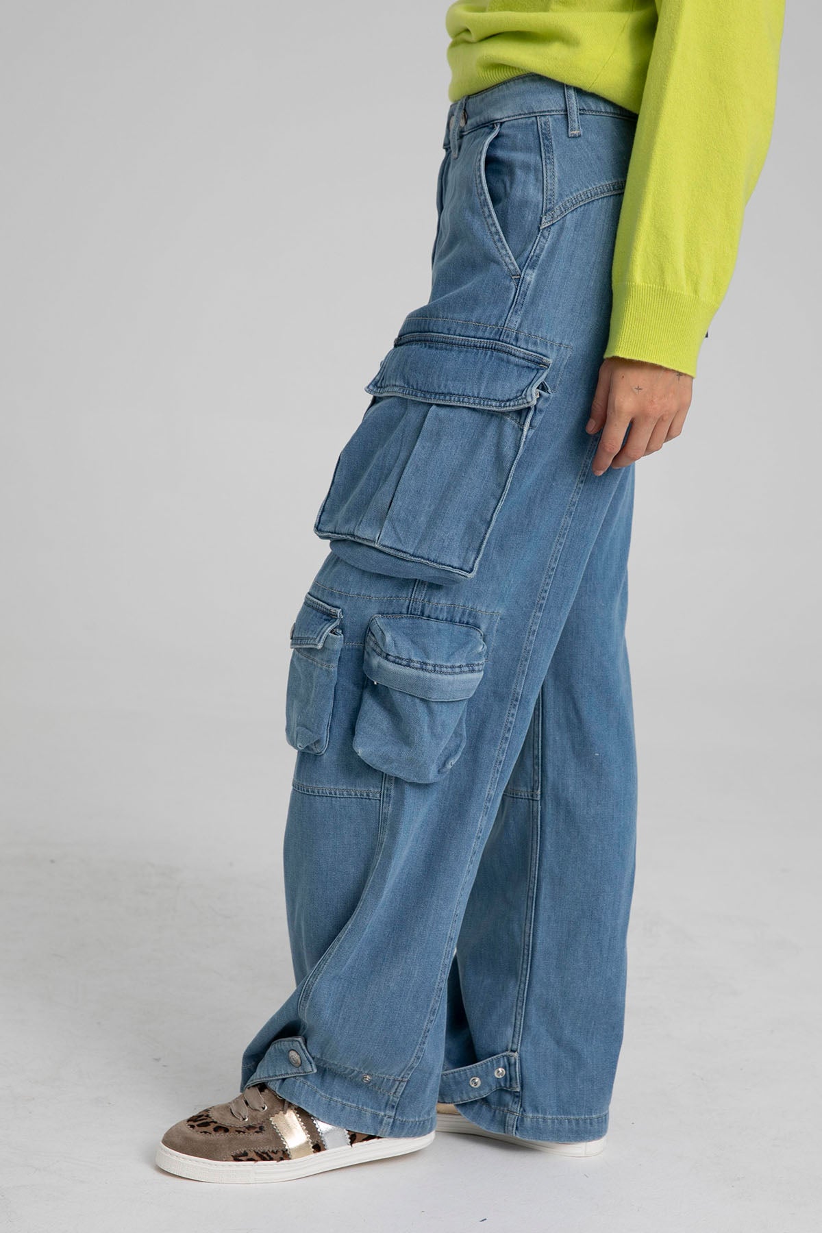 Replay Milva Kargo Cepli Geniş Kesim Yüksek Bel Jeans-Libas Trendy Fashion Store