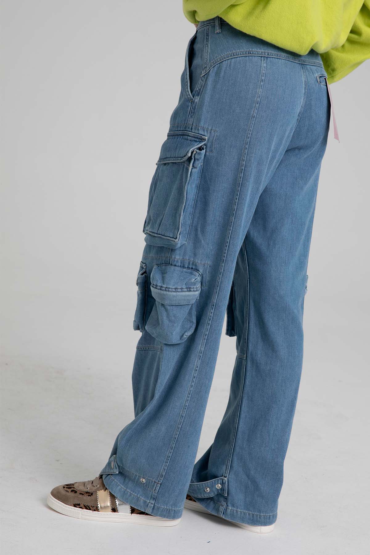 Replay Milva Kargo Cepli Geniş Kesim Yüksek Bel Jeans-Libas Trendy Fashion Store