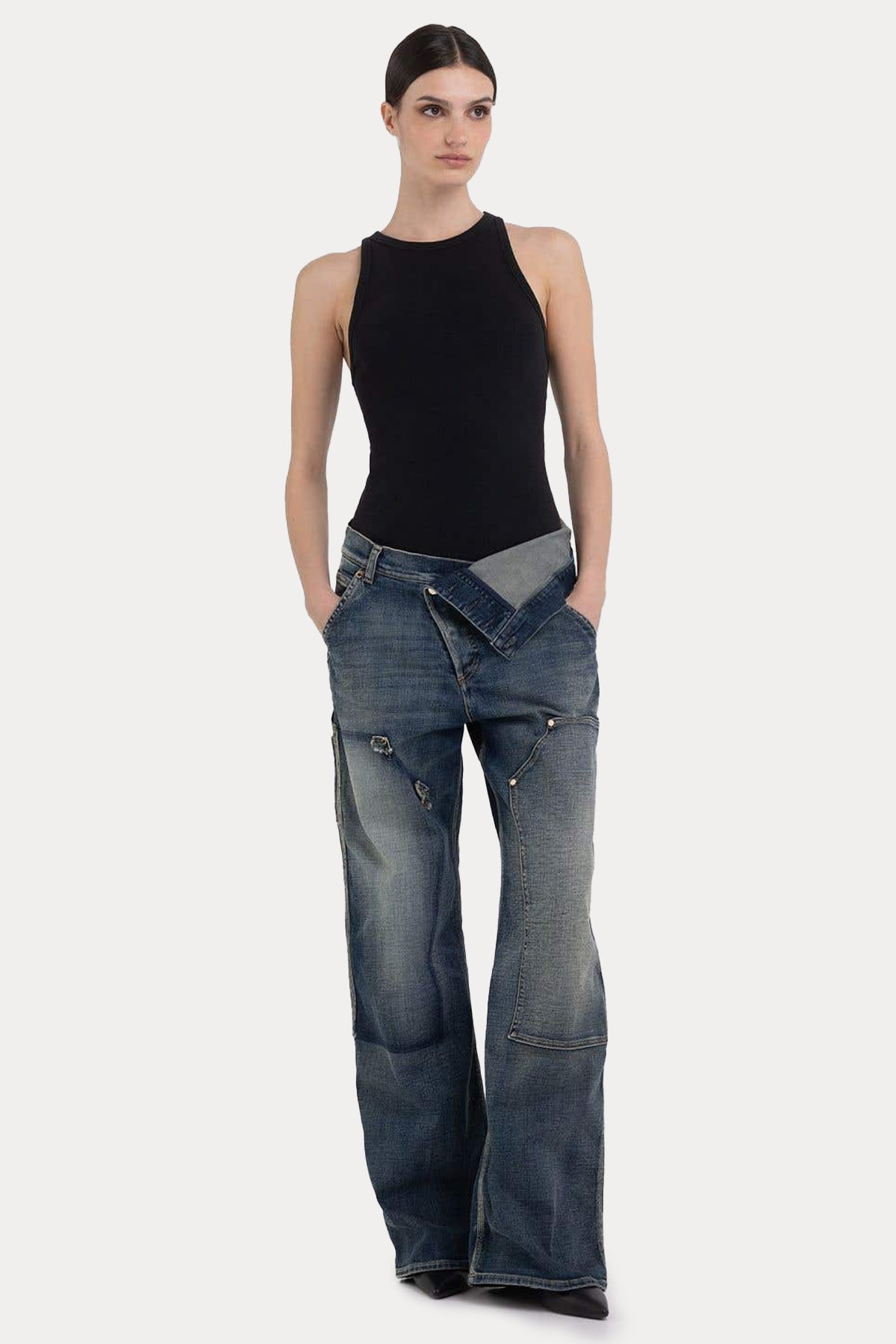 Replay Geniş Kesim Beli Katlı Jeans-Libas Trendy Fashion Store