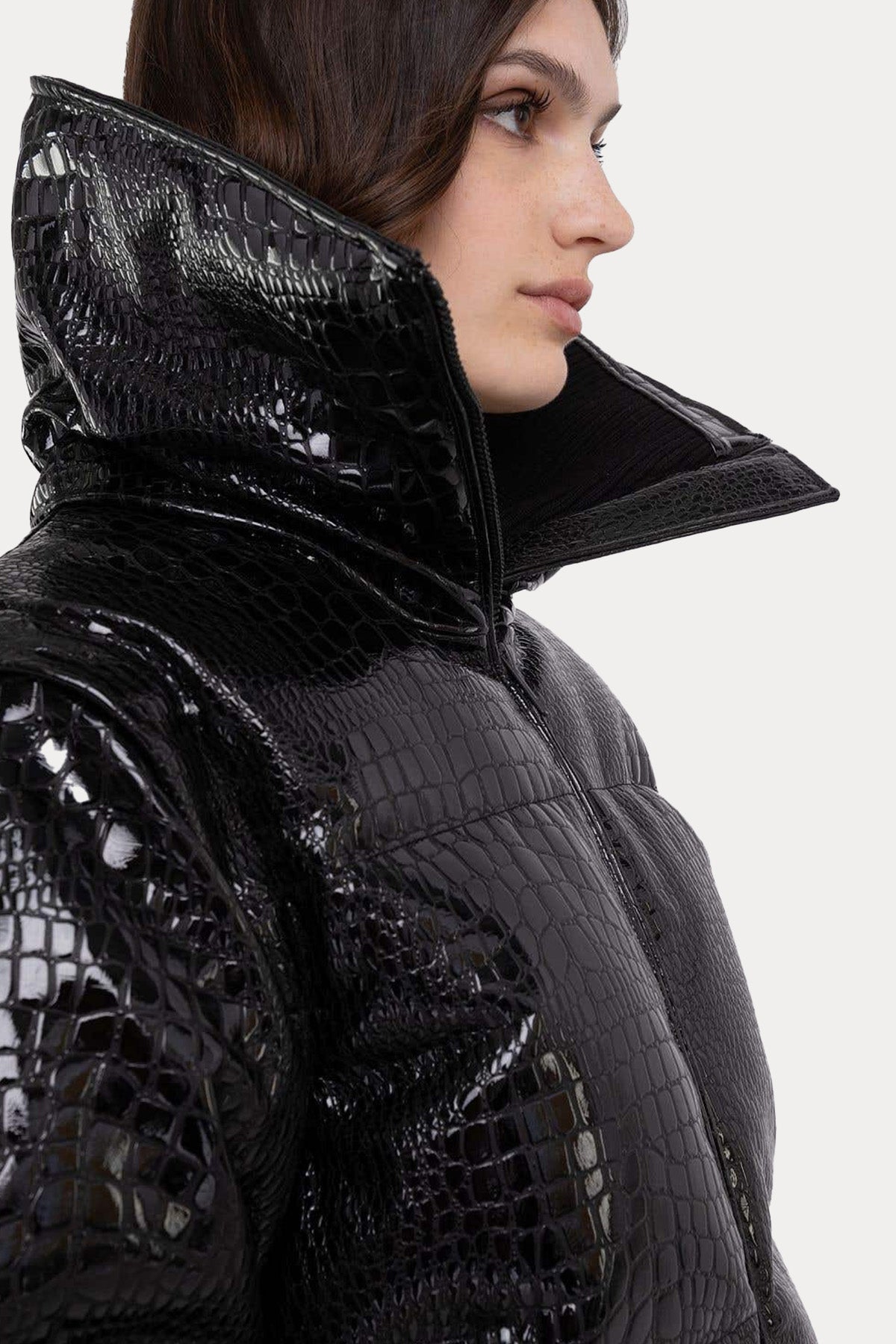 Replay Demonte Kollu Krokodil Desenli Puffer Mont-Libas Trendy Fashion Store