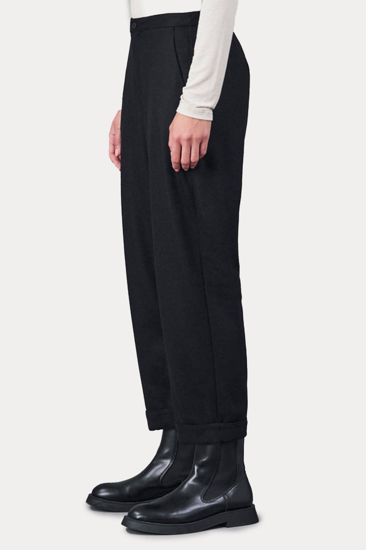 Transit Beli Lastikli Yandan Cepli Yün Pantolon-Libas Trendy Fashion Store
