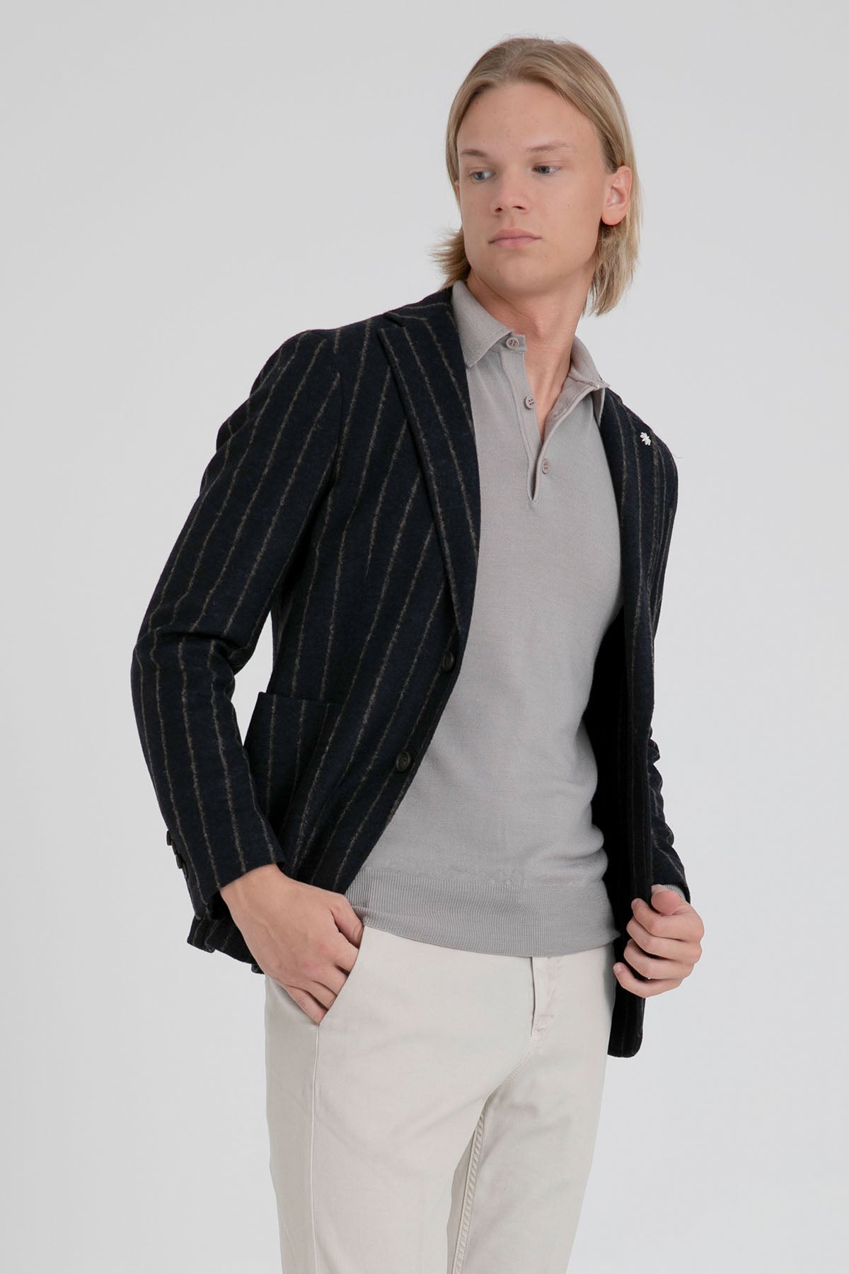 Manuel Ritz Çizgili Yün Blazer Ceket-Libas Trendy Fashion Store