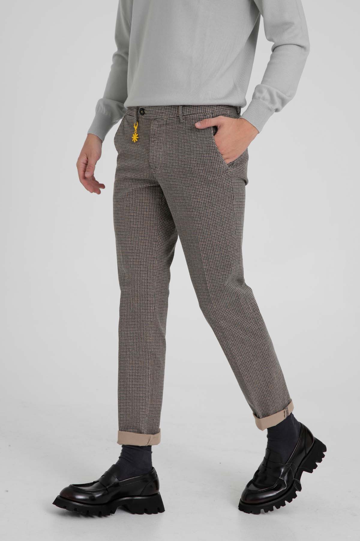 Manuel Ritz Slim Fit Kazayağı Desenli Yandan Cepli Pantolon-Libas Trendy Fashion Store