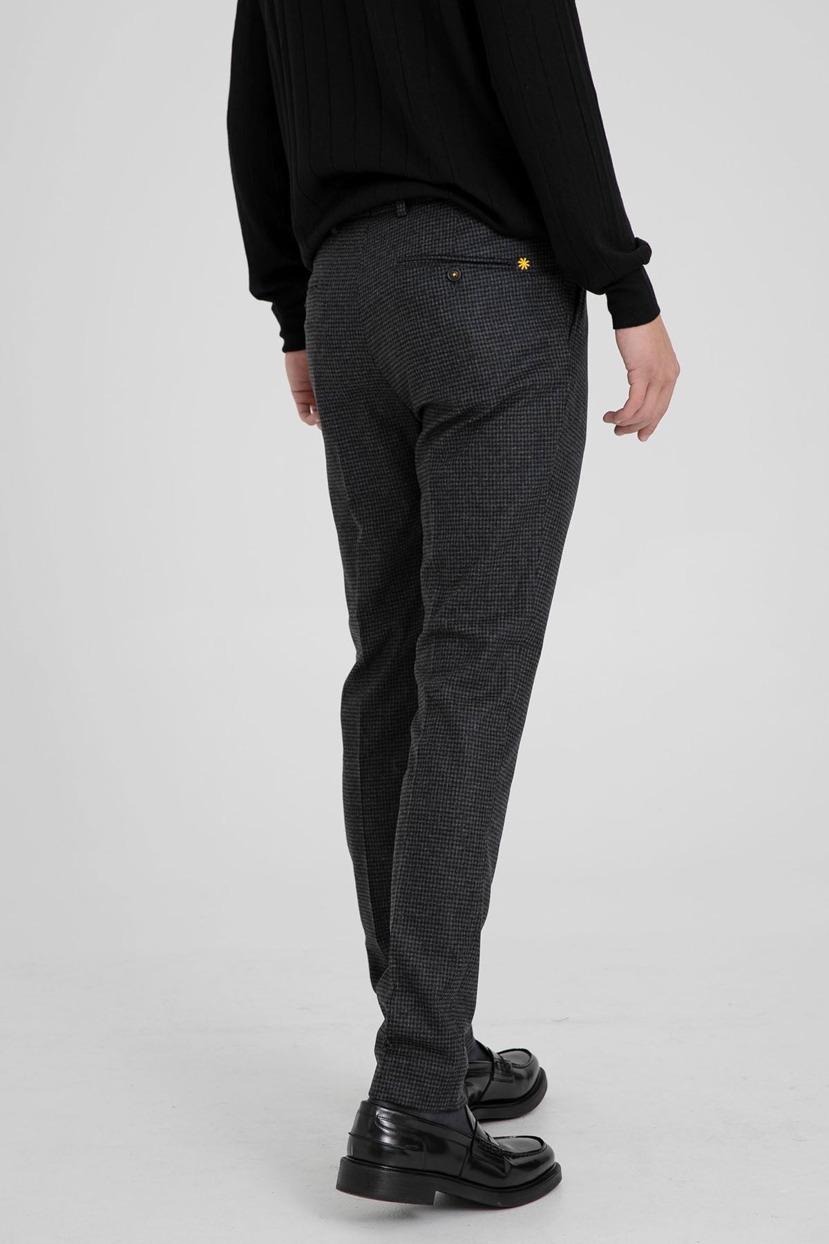 Manuel Ritz Slim Fit Tek Pileli Pötikare Desenli Yün Pantolon-Libas Trendy Fashion Store